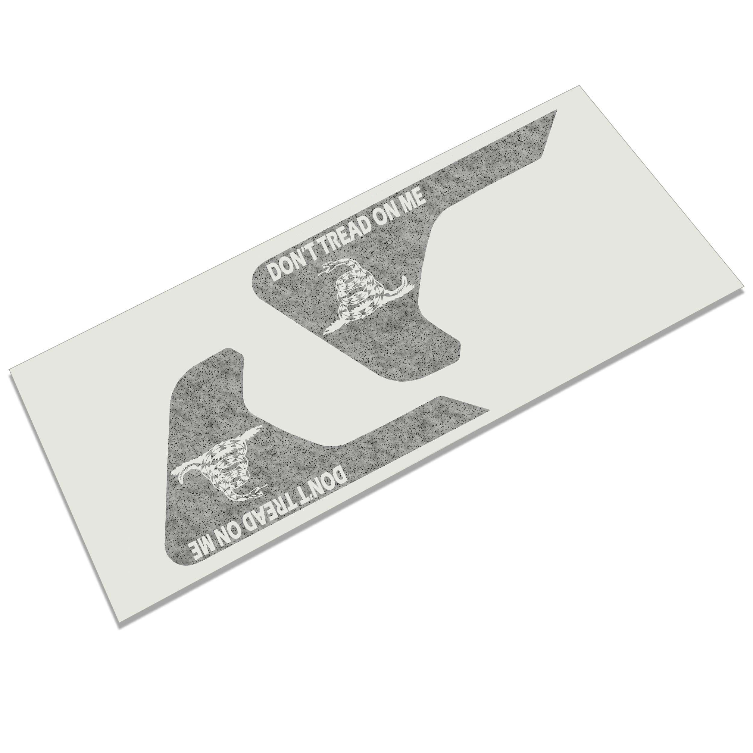 Black Gadsden flag blackout vent decal applied to JL Wrangler or JT Gladiator fender vent