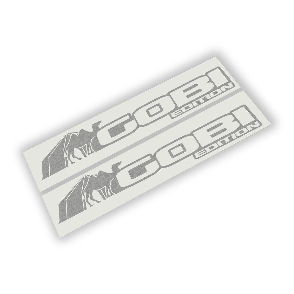 Gobi Edition Jeep Wrangler side hood vinyl decal pair with desert dune mountain silhouette artwork.