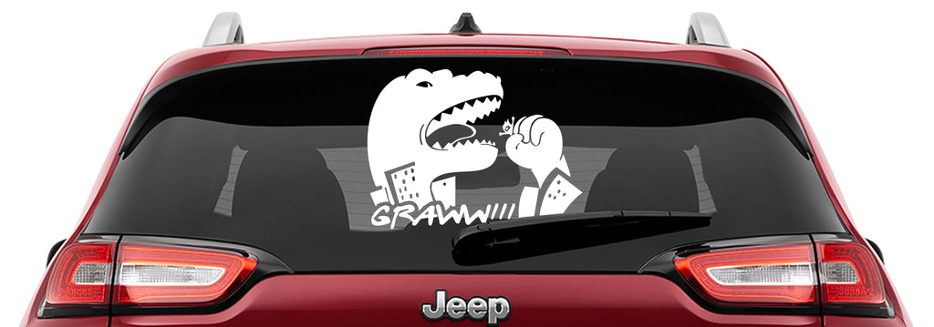 Godzilla Eating Stick figure Graww Vinyl Decal