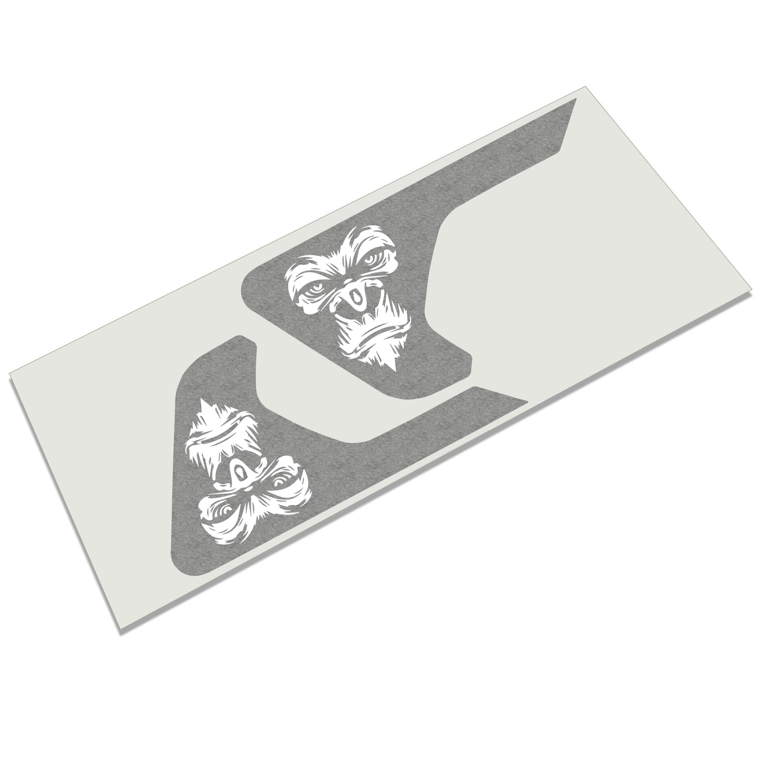 Black gorilla face fender vent decal flat layout for Jeep Wrangler JL Gladiator JT side vents