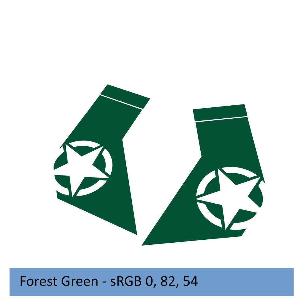 Forest green Alfa Romeo star bodyside decal for 2020+ Jeep Gladiator JT cab side graphic