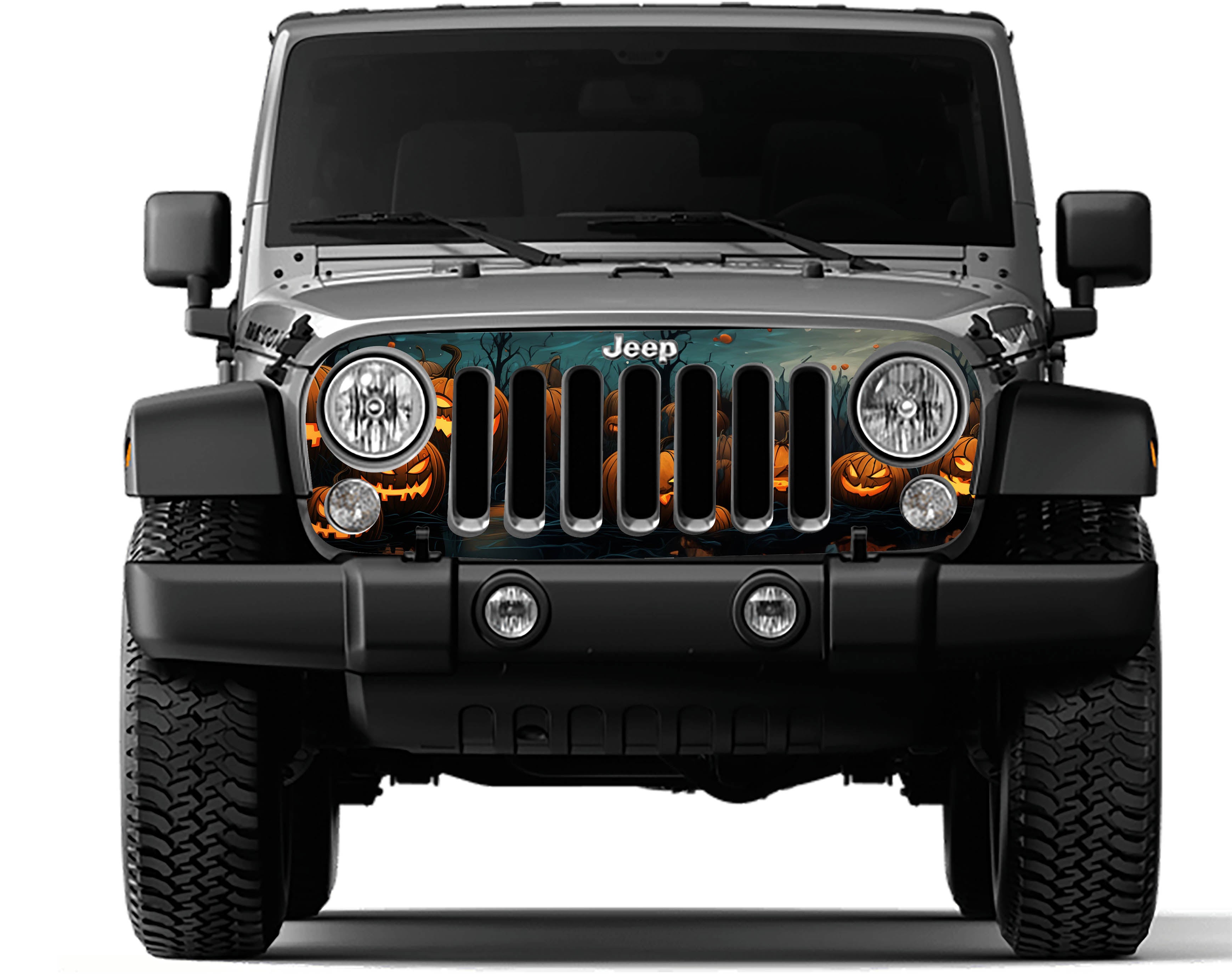 Halloween Pumpkin Patch Grille Skin Vinyl Overlay for JK & JKU Wranglers 2006 - 2018