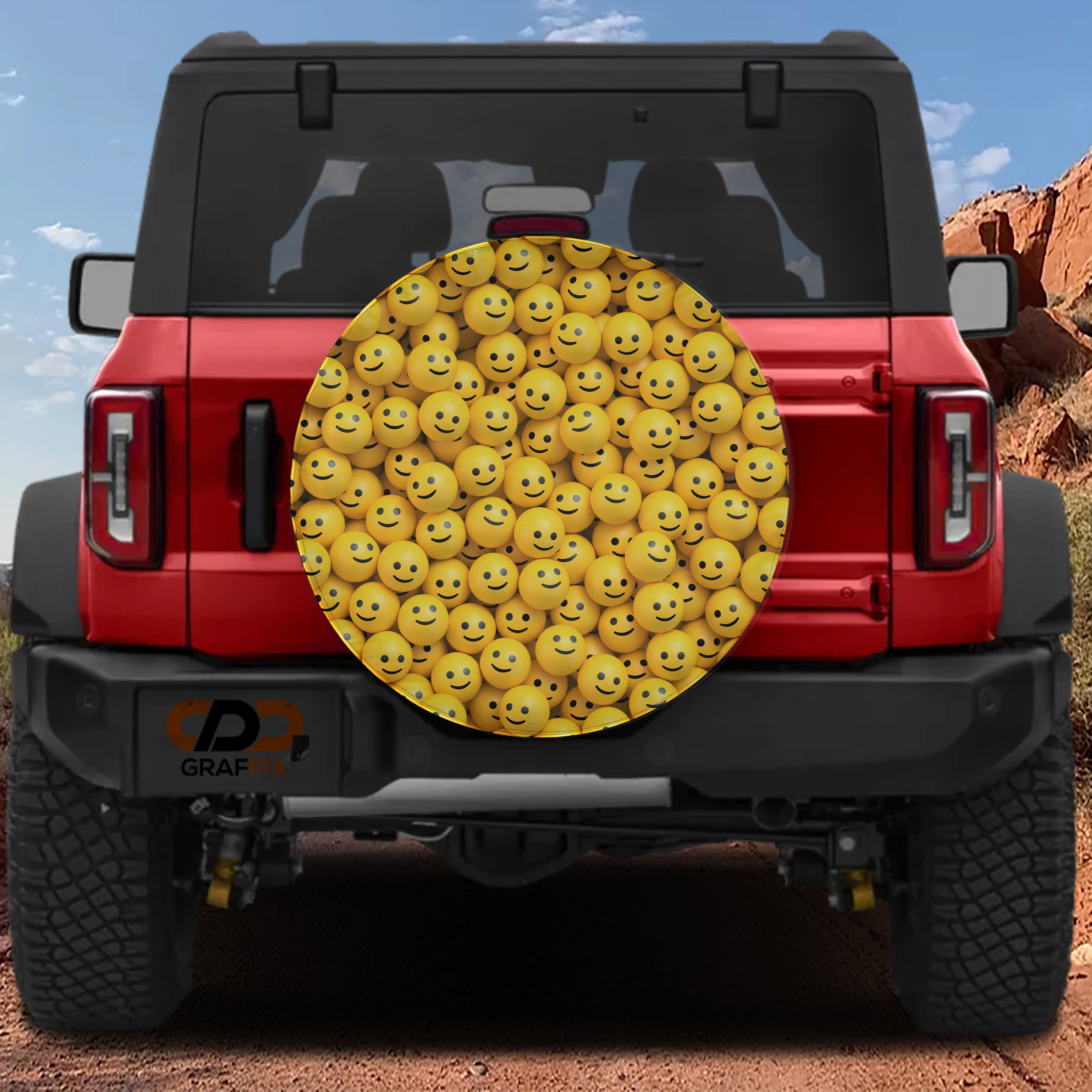Happy Smiley Faces Spare Tire Cover