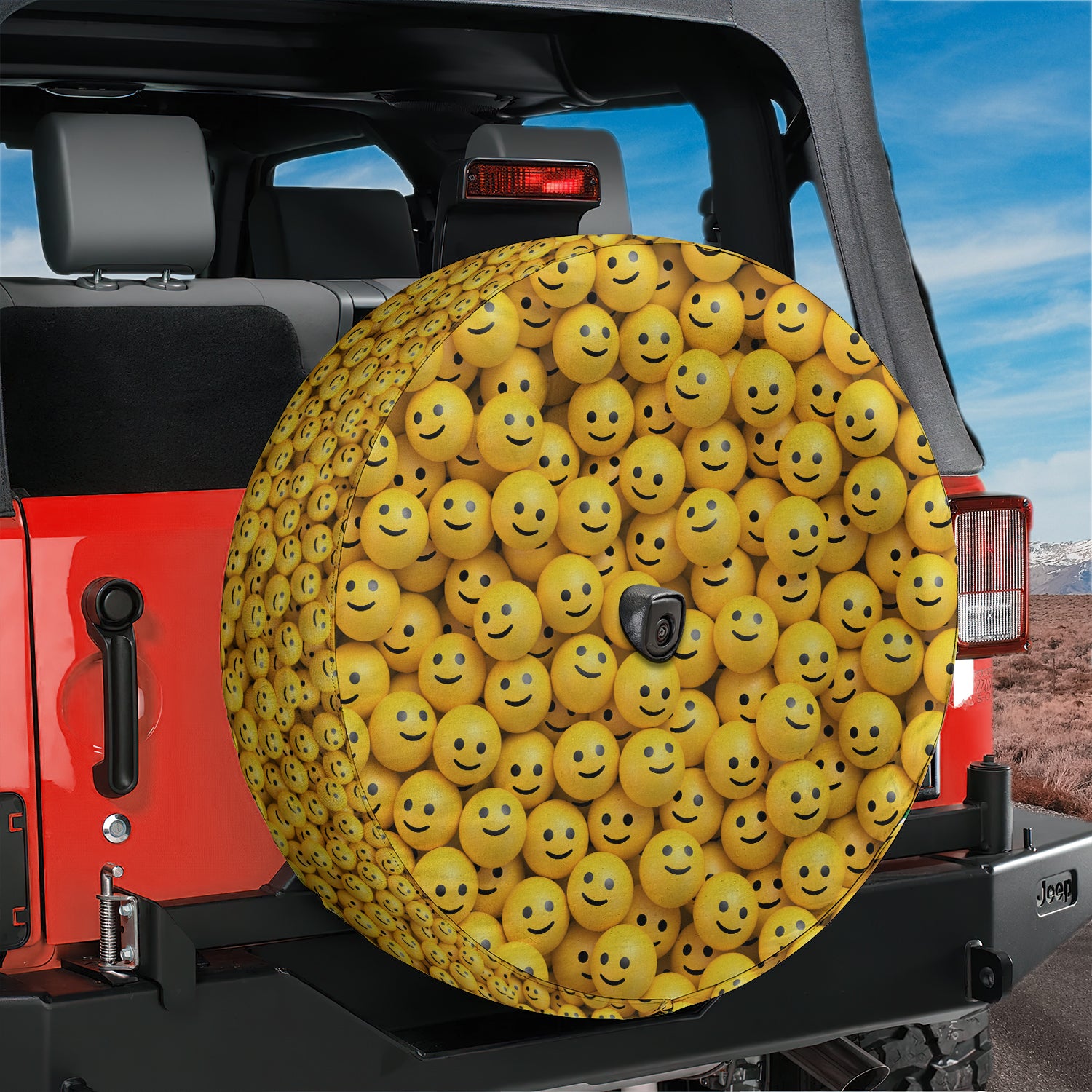 Happy Smiley Faces Spare Tire Cover