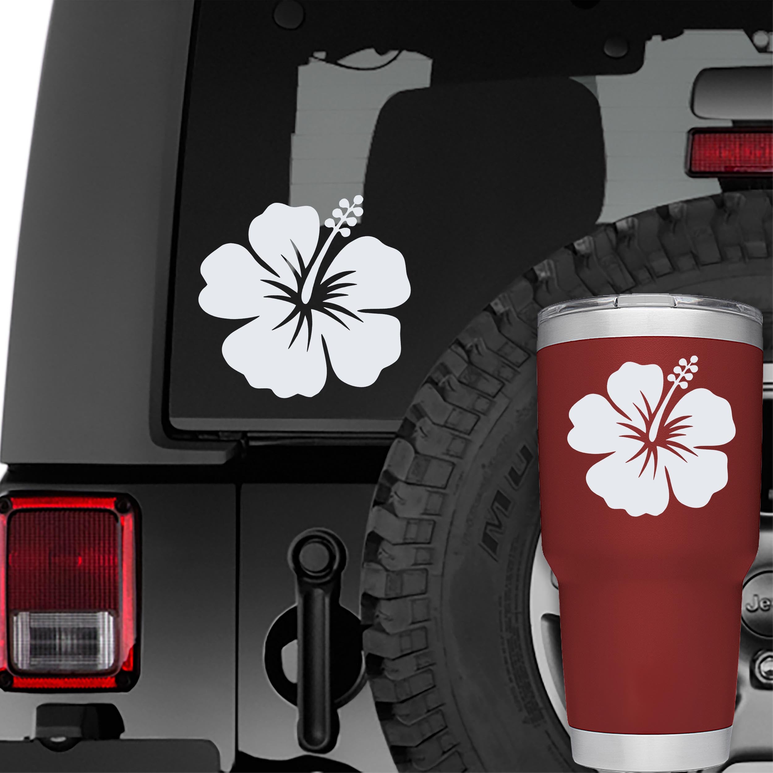 Hibiscus Hawaiian Flower Vinyl Transfer Decal