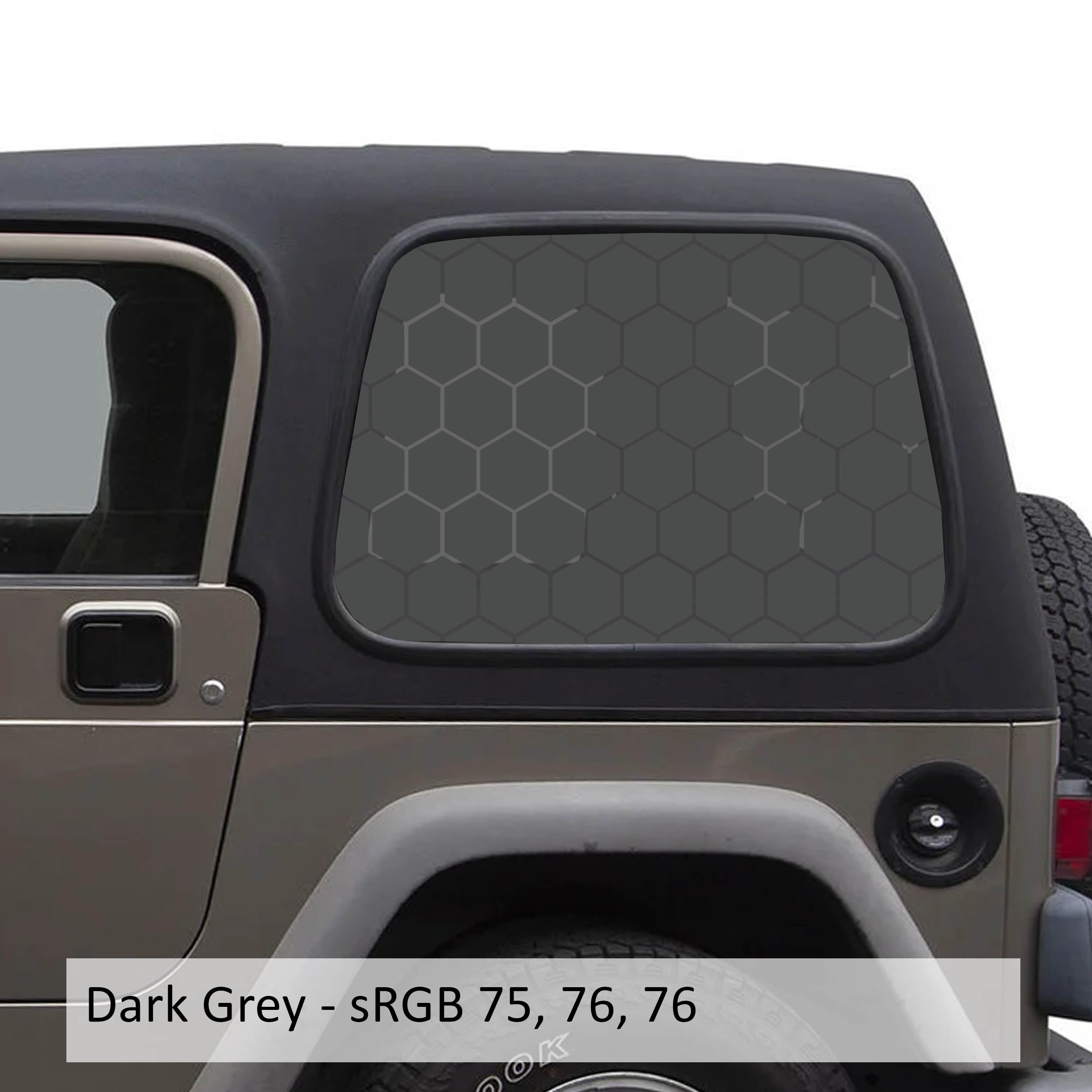 Honeycomb Hexagon Window Decal Set - Fits Jeep Wrangler TJ Hardtop 1997 - 2006