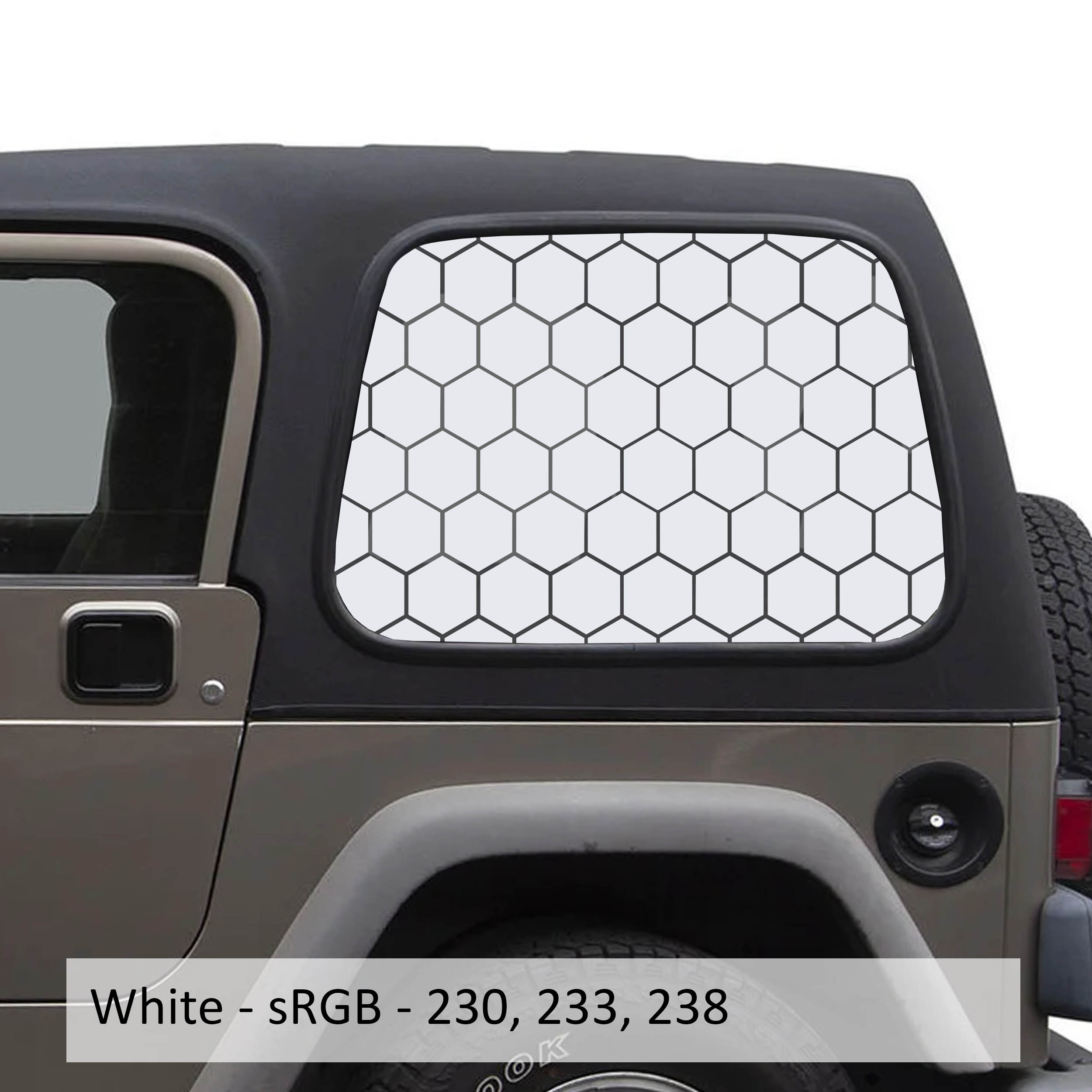 Honeycomb Hexagon Window Decal Set - Fits Jeep Wrangler TJ Hardtop 1997 - 2006