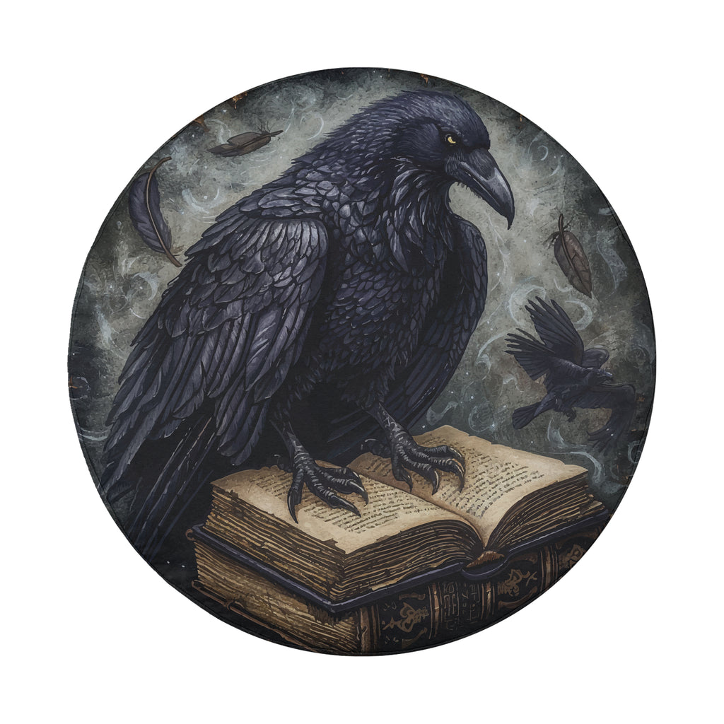 Hugginn's Black Raven Tome Spell Book Spare Tire Cover
