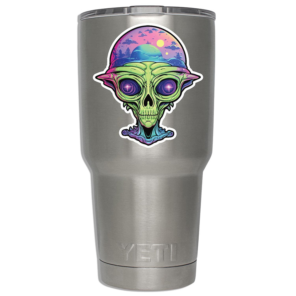 Hypnotic Alien Head  Vinyl Sticker