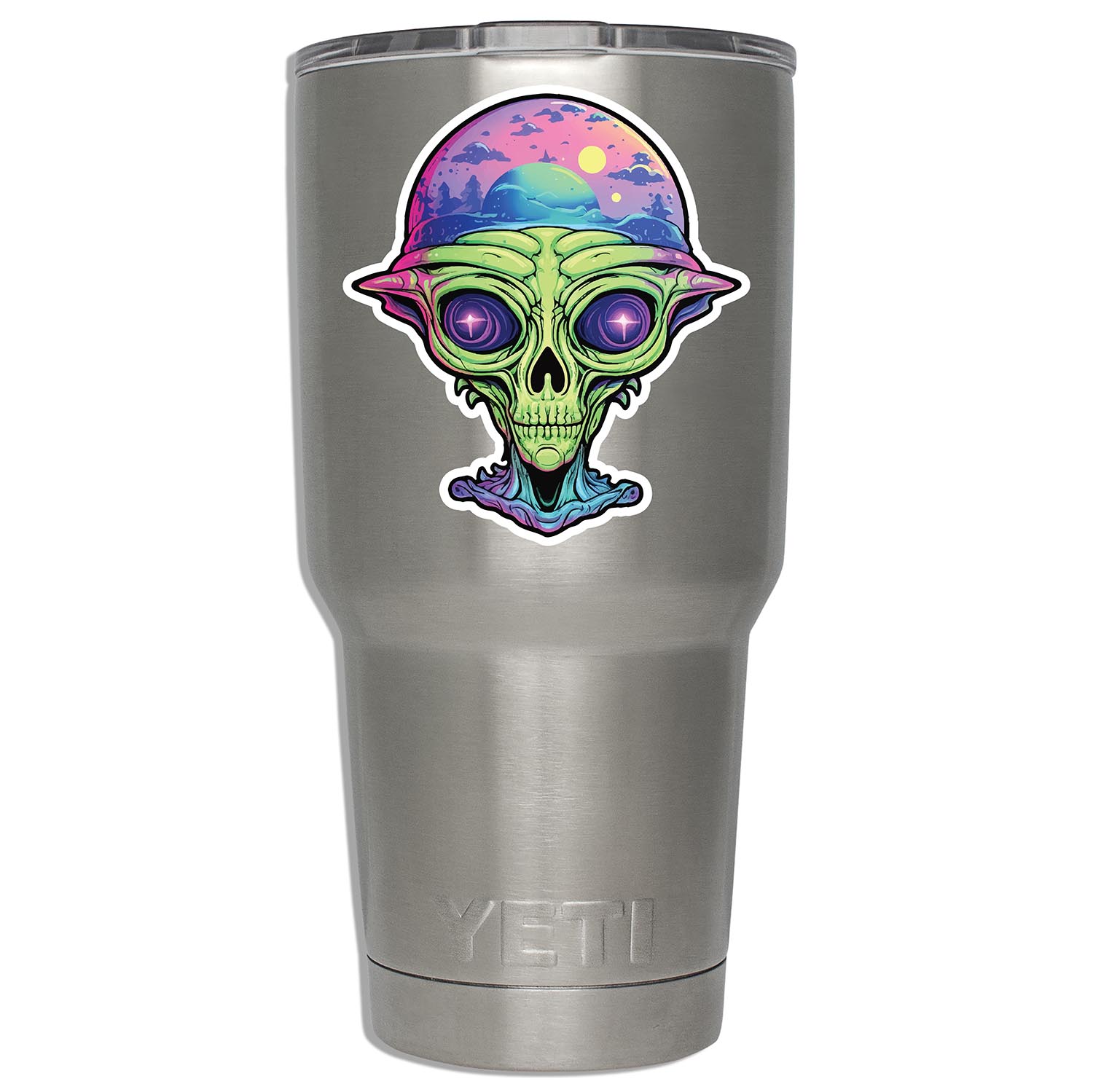 Hypnotic Alien Head  Vinyl Sticker