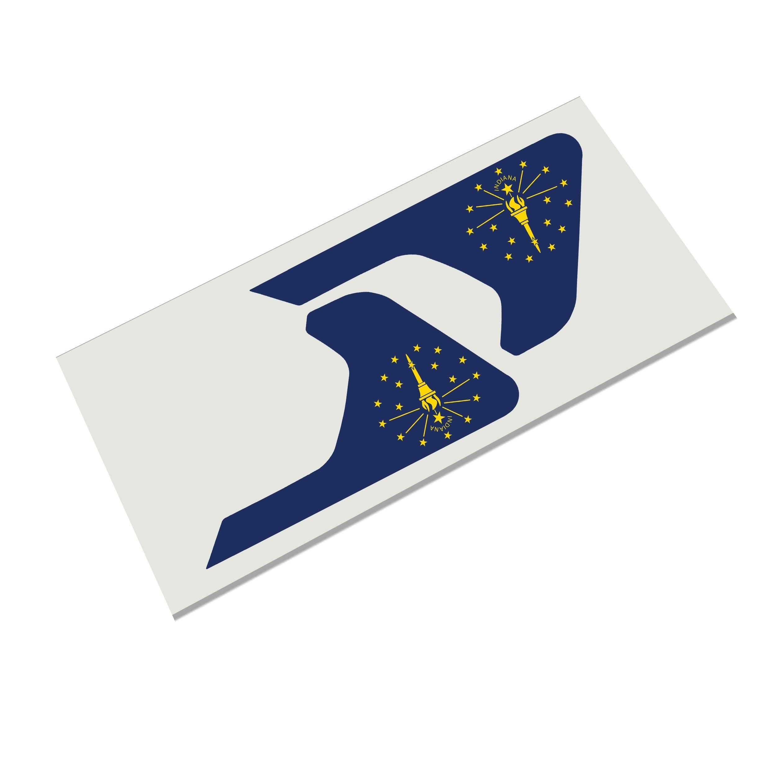 Indiana state flag fender vent decal with torch stars displayed on Jeep Wrangler JL JT 2018+