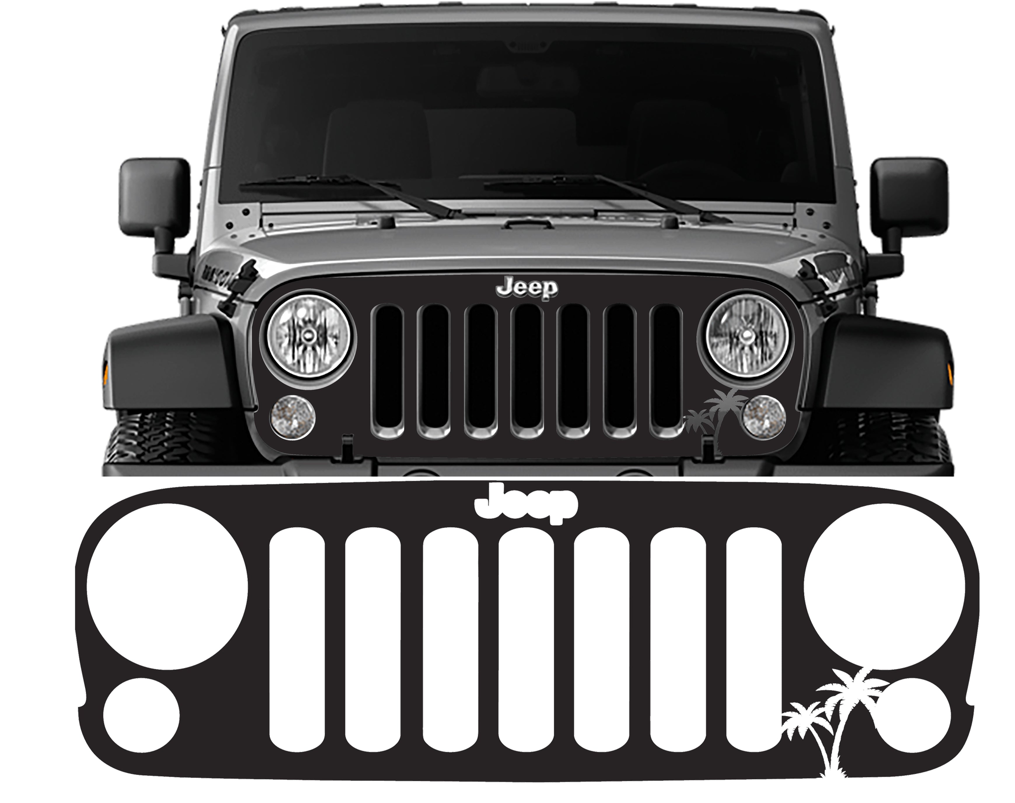 JK/JKU 07 - 18 Grille Vinyl Decal Overlay