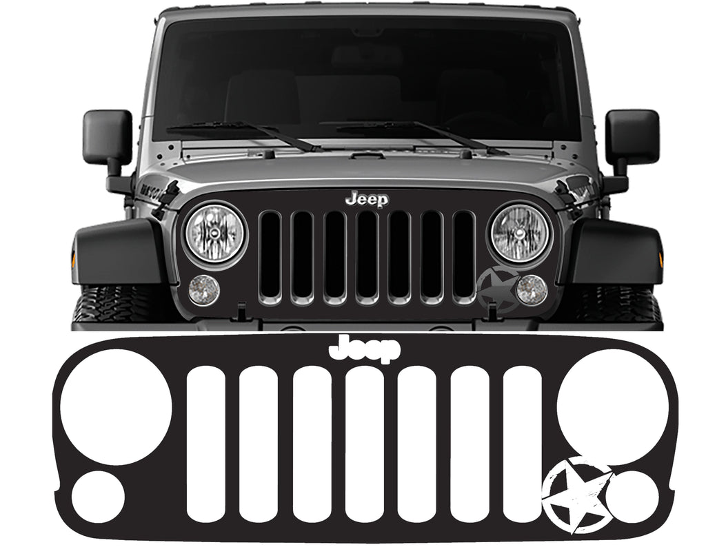 JK/JKU 07 - 18 Grille Vinyl Decal Overlay