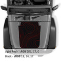 Topographic 2-Layer Blackout Hood Vinyl Decal Graphic - Fits 2007 - 2017 Jeep Wrangler JK/JKU Models