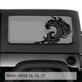 Ocean Tidal Wave Hardtop Window Decal Set - Fits 2-Door Jeep Wrangler JK 2006 - 2018