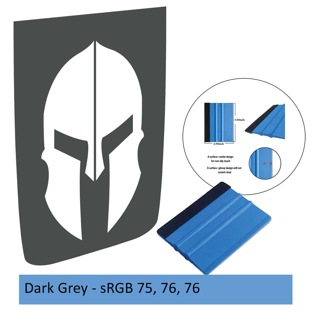 Dark grey Spartan helmet power dome blackout hood decal for 2018 plus Jeep JL JT Rubicon hood