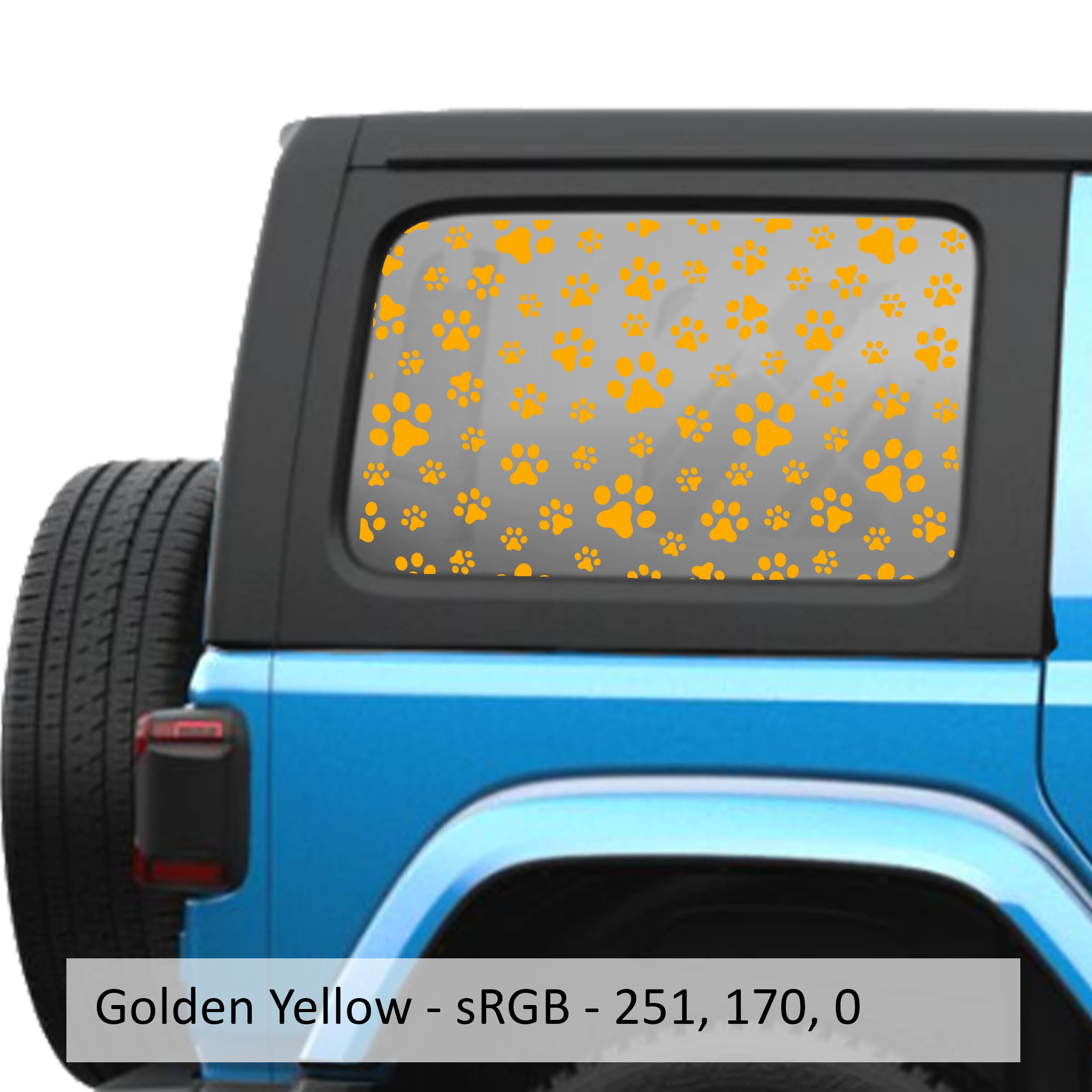 Puppy Dog Paw Print Hardtop Window Decal Set - Fits Jeep Wrangler JLU 2018 - Current