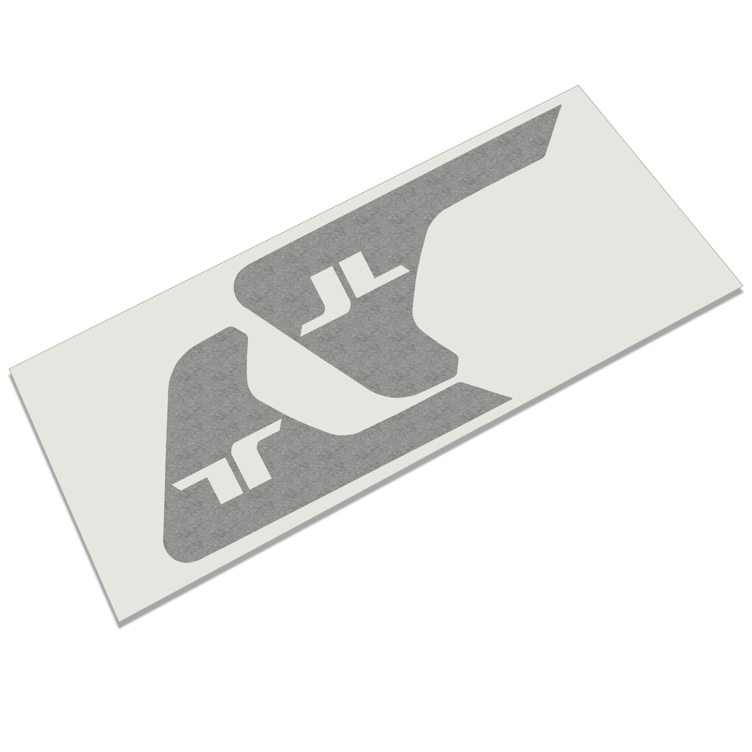 JL lettering fender vent vinyl decal in black for Jeep Wrangler JL Gladiator JT 2018 and newer