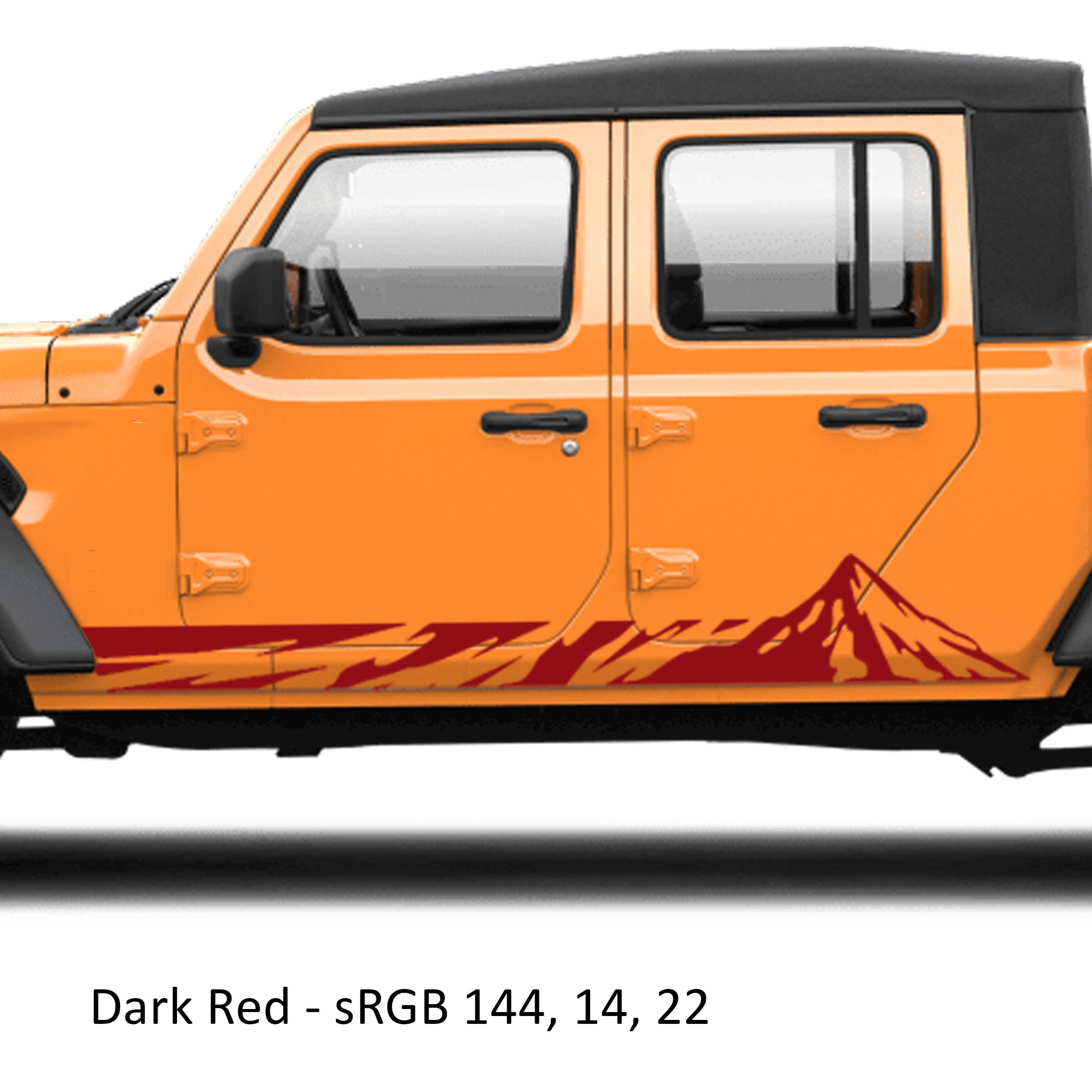 Mountain Graphic Pickup Lower Rocker Vinyl Decal Fits 2020+ Jeep Gladiator JT Truck