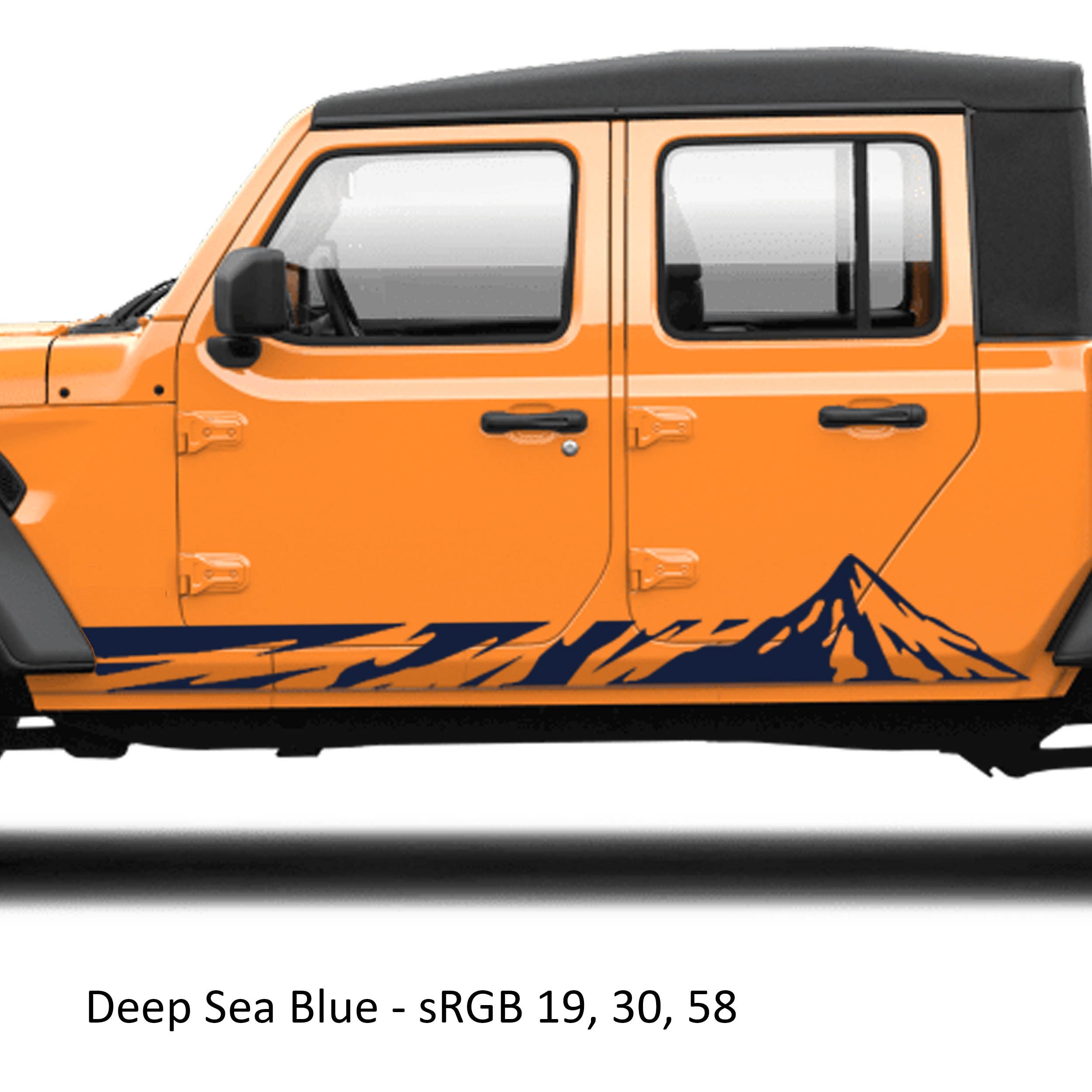 Mountain Graphic Pickup Lower Rocker Vinyl Decal Fits 2020+ Jeep Gladiator JT Truck