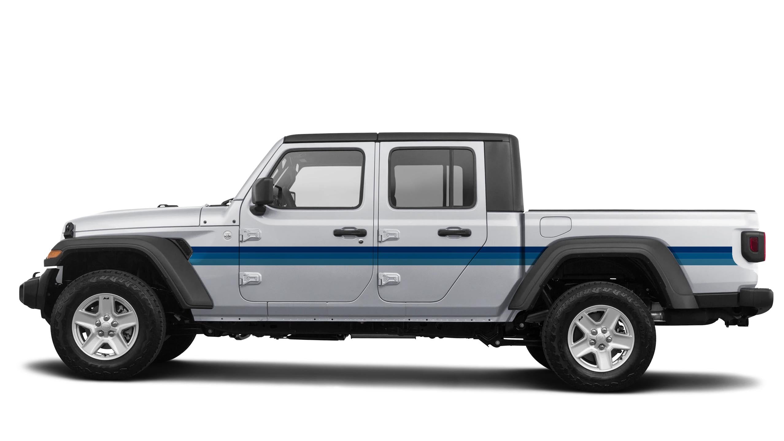 Retro Side Center Stripes Theme Graphics Vinyl Decals Compatible with Jeep Gladiator JT 2020 - Present