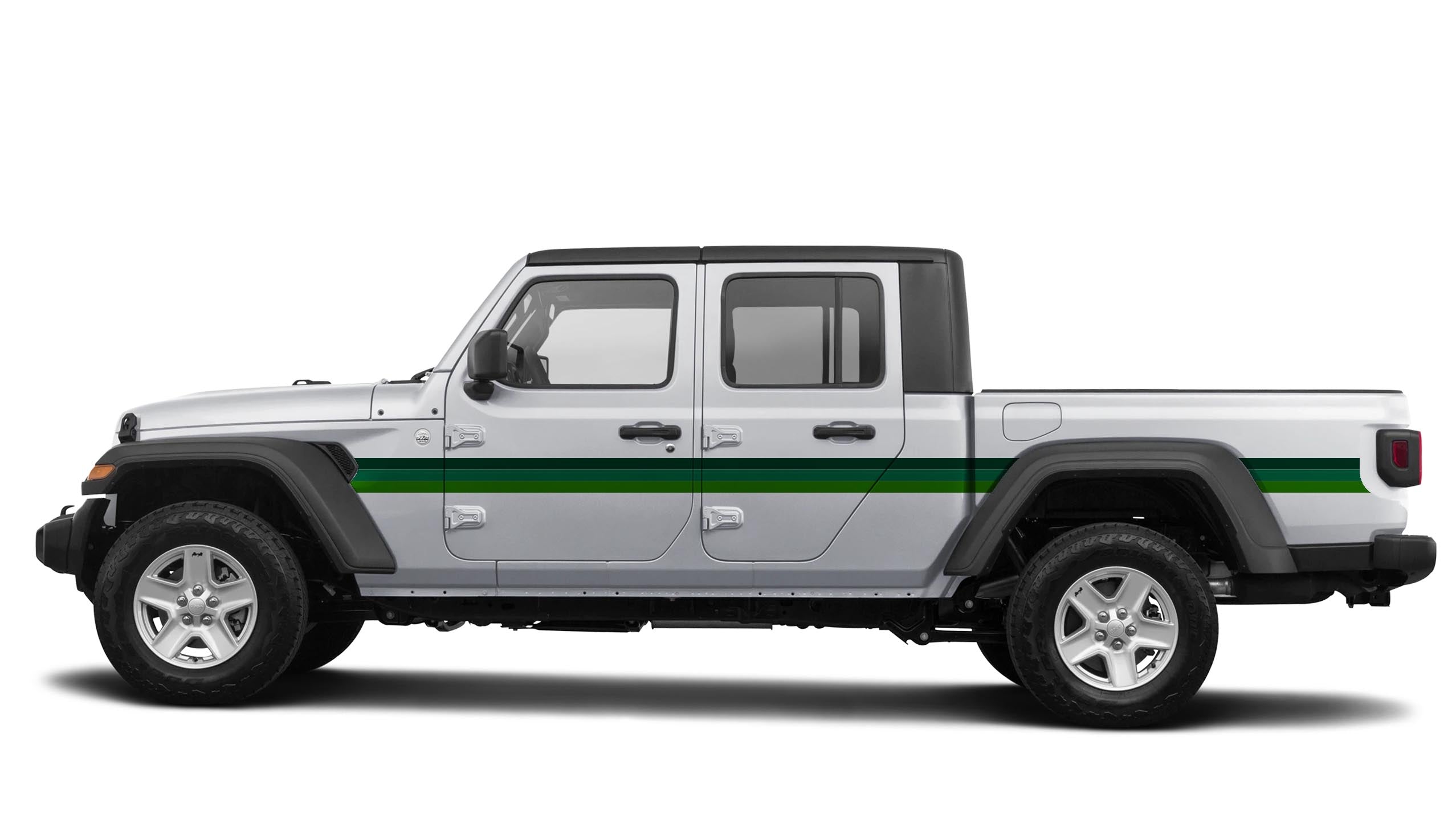 Retro Side Center Stripes Theme Graphics Vinyl Decals Compatible with Jeep Gladiator JT 2020 - Present