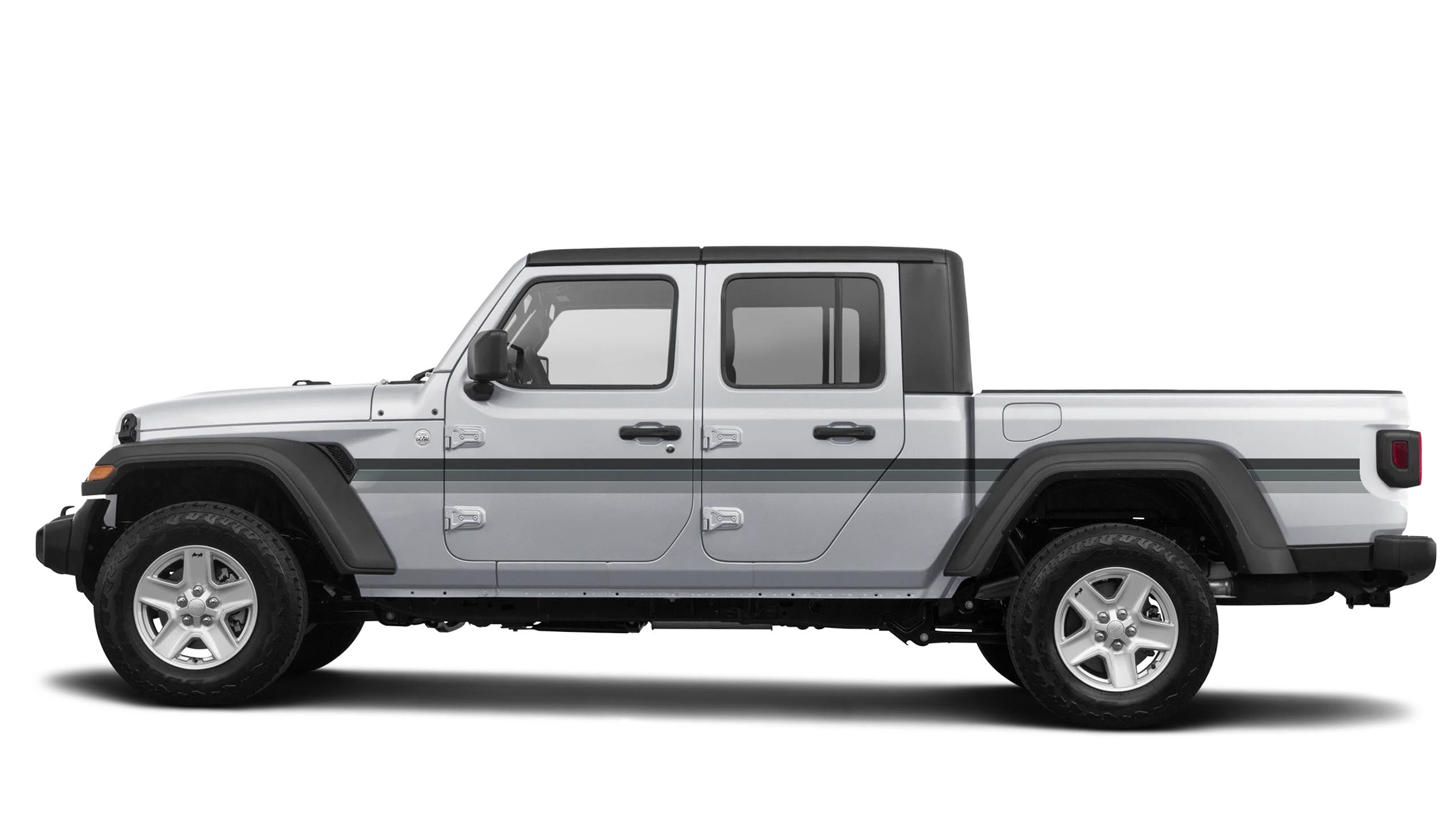 Retro Side Center Stripes Theme Graphics Vinyl Decals Compatible with Jeep Gladiator JT 2020 - Present