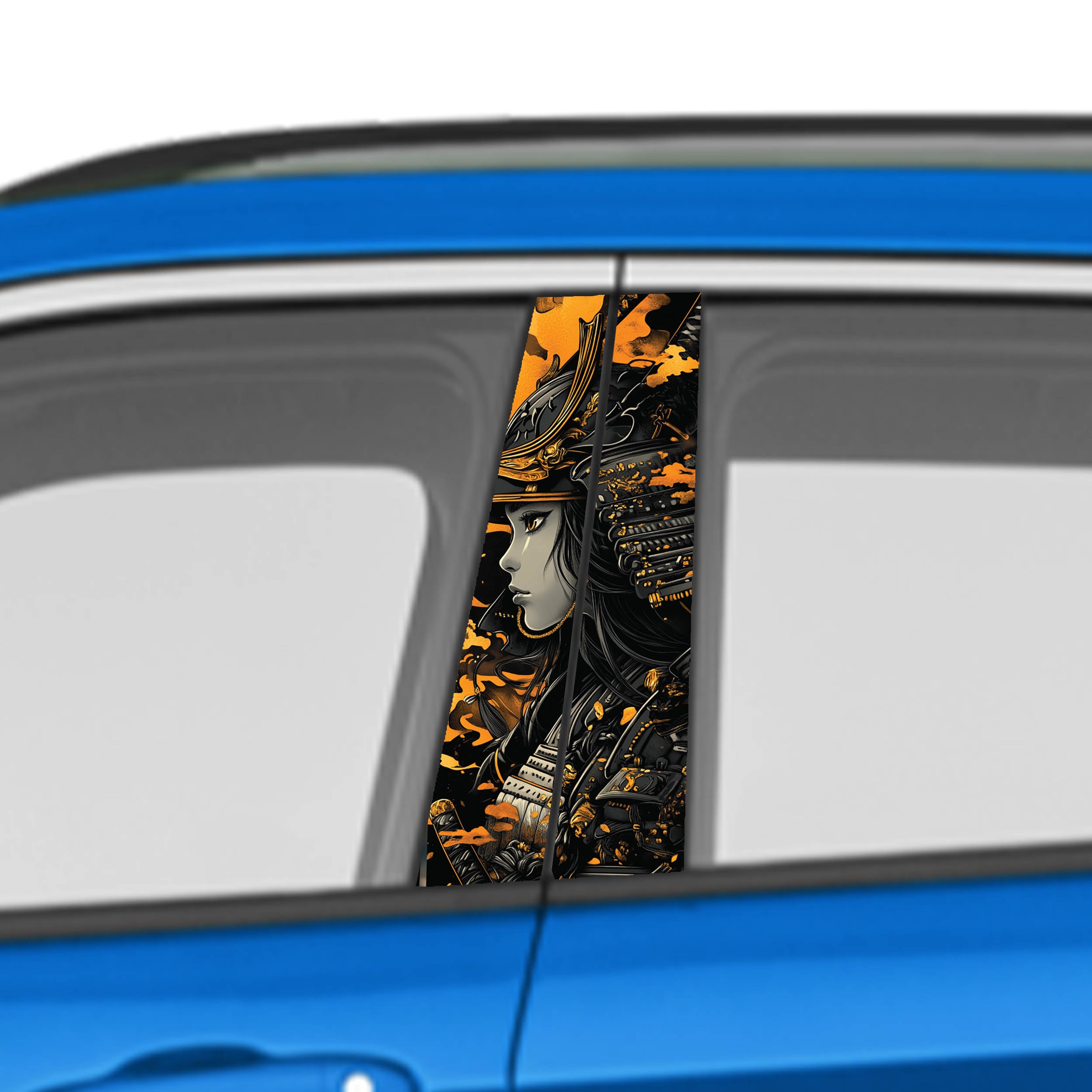 Japanese Artwork Car Door Vinyl Graphic: Bold Livery Sticker for Pillar Panels Universal Fit
