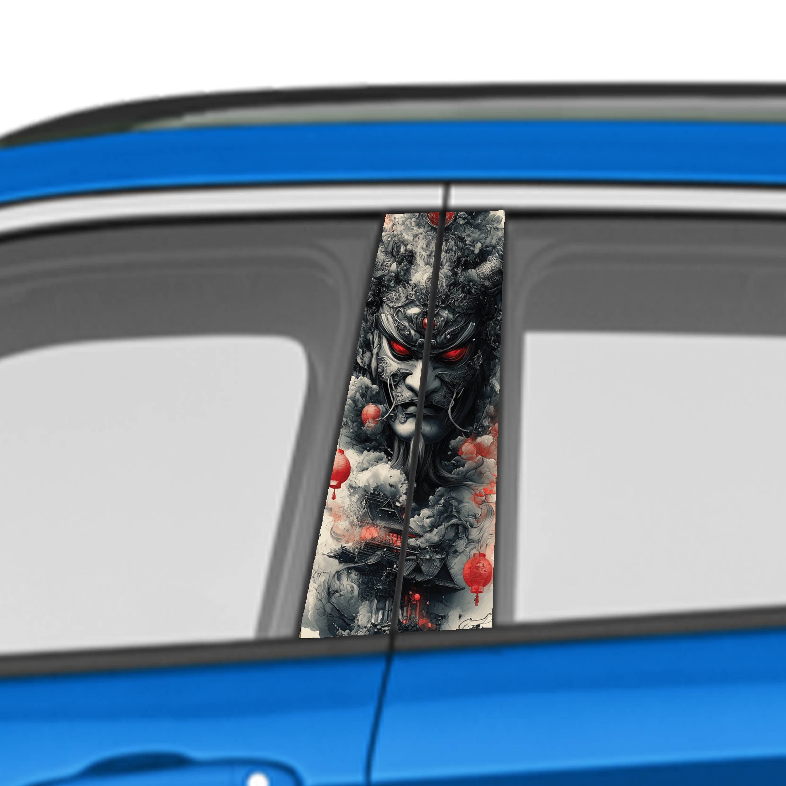 Japanese Artwork Car Door Vinyl Graphic: Bold Livery Sticker for Pillar Panels Universal Fit