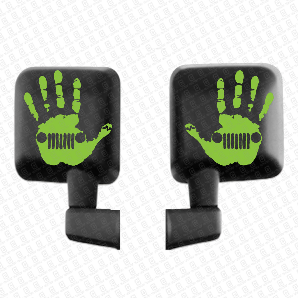 Lime Green Pair Jeep Wave Hand Decals