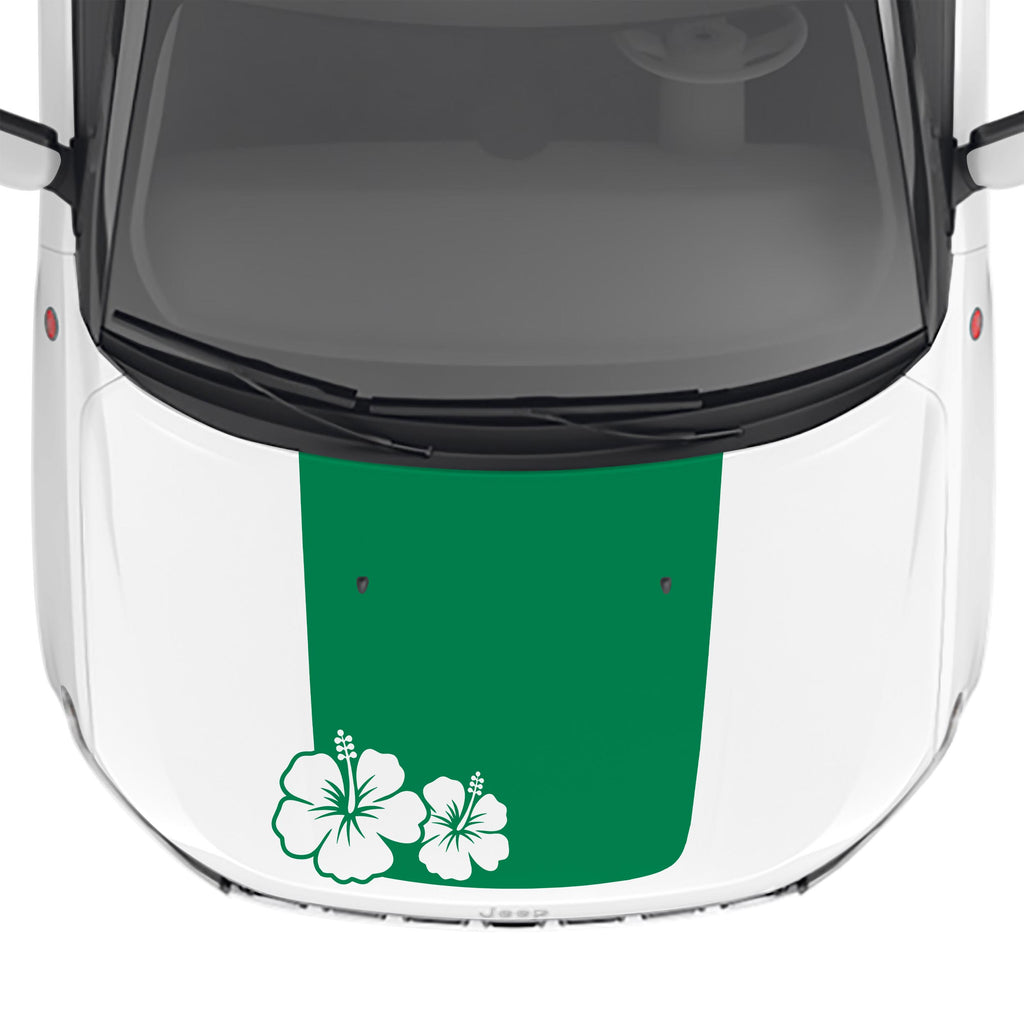 Hibiscus Blackout Hood Vinyl Decal Fits Jeep Compass 2017-2024