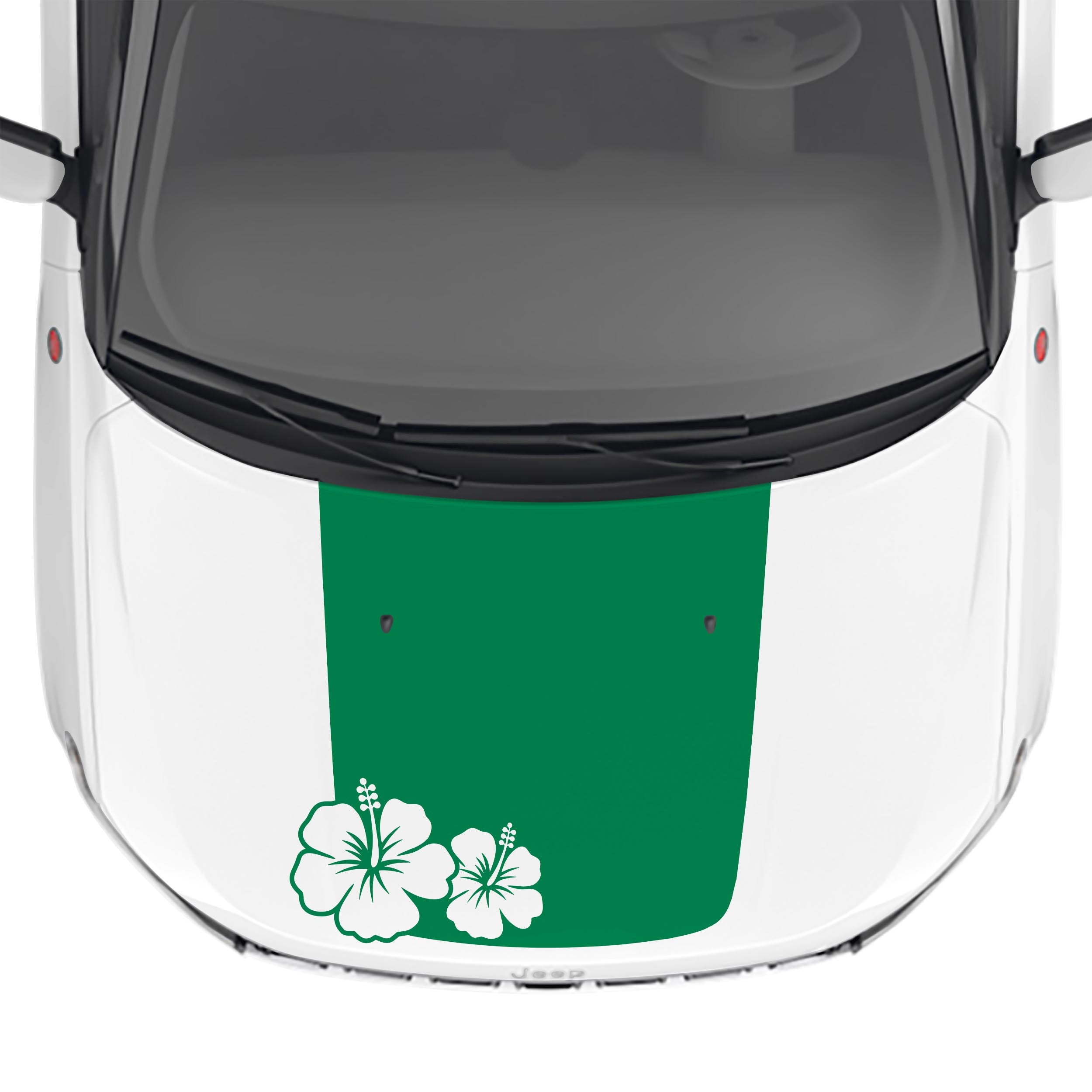 Hibiscus Blackout Hood Vinyl Decal Fits Jeep Compass 2017-2024
