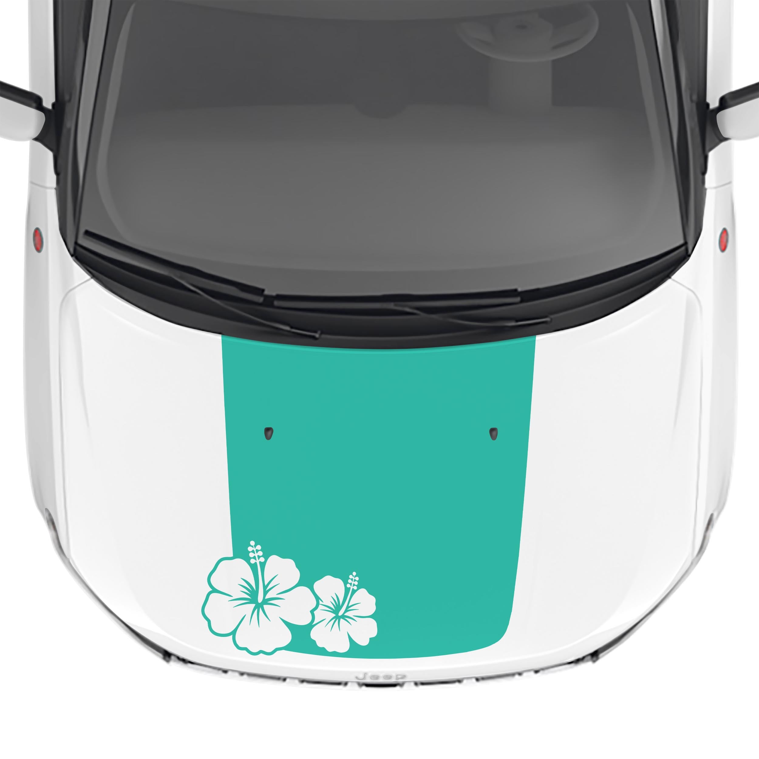 Hibiscus Blackout Hood Vinyl Decal Fits Jeep Compass 2017-2024