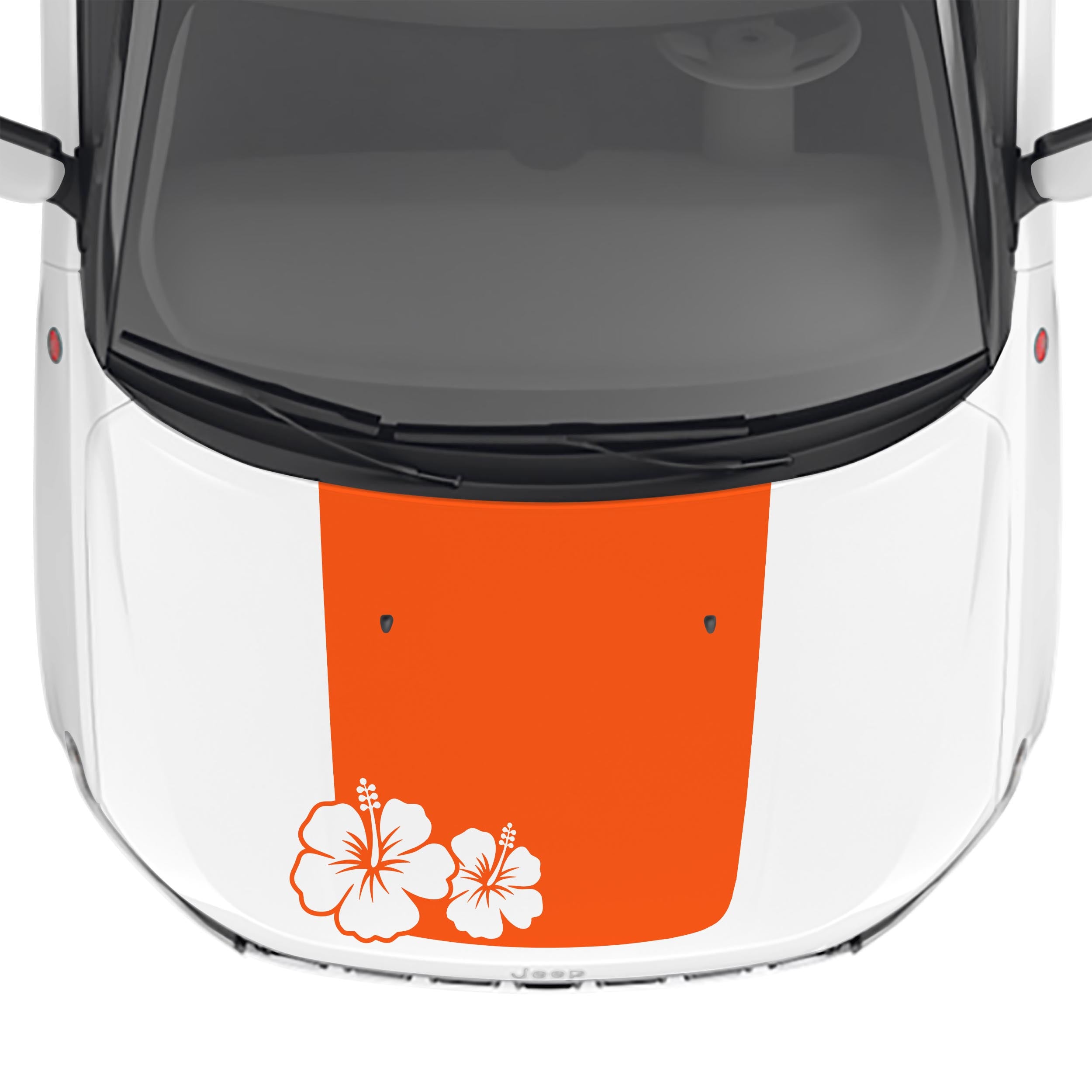 Hibiscus Blackout Hood Vinyl Decal Fits Jeep Compass 2017-2024