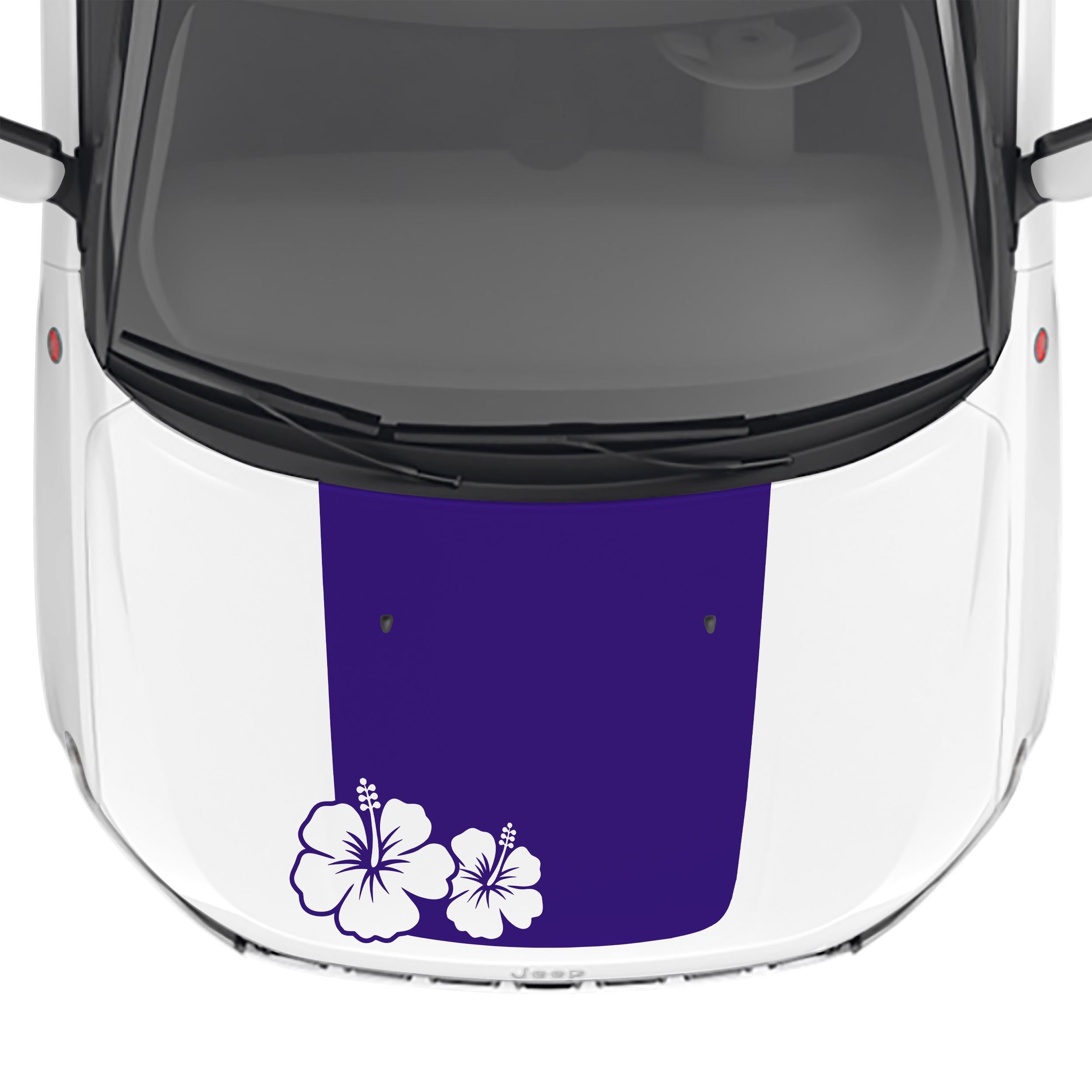Hibiscus Blackout Hood Vinyl Decal Fits Jeep Compass 2017-2024