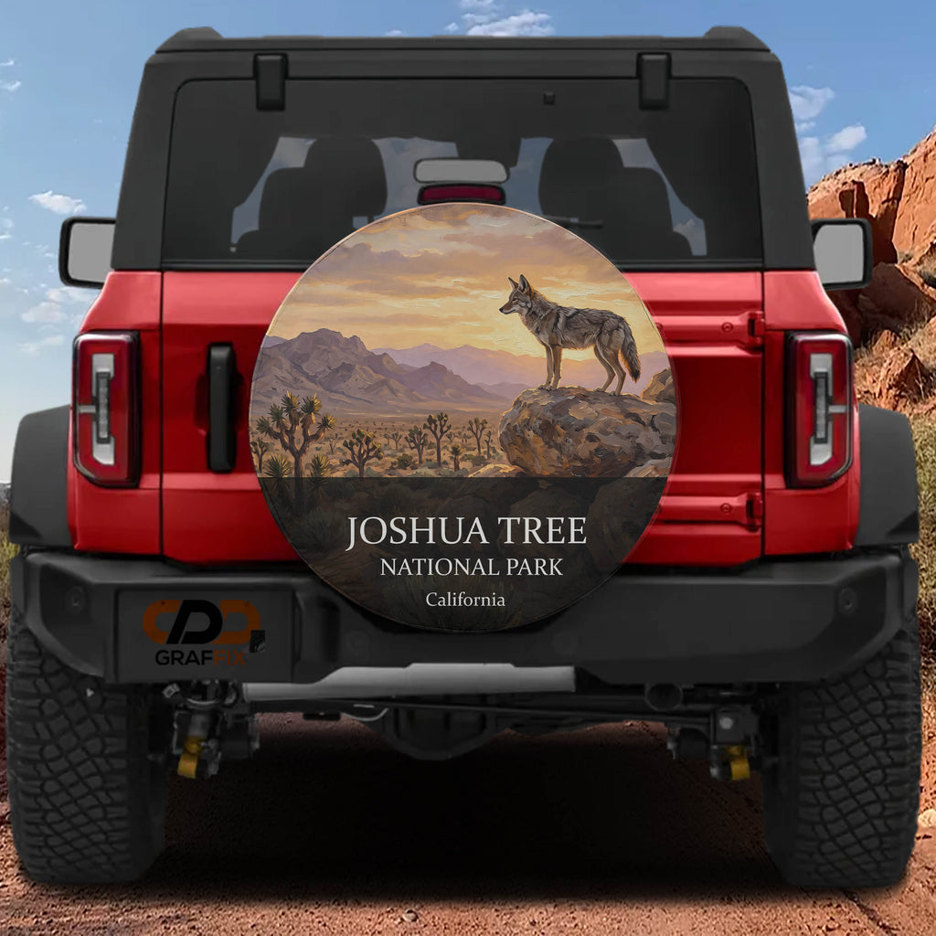 Joshua Tree National Park spare tire cover mounted on a Ford Bronco tailgate