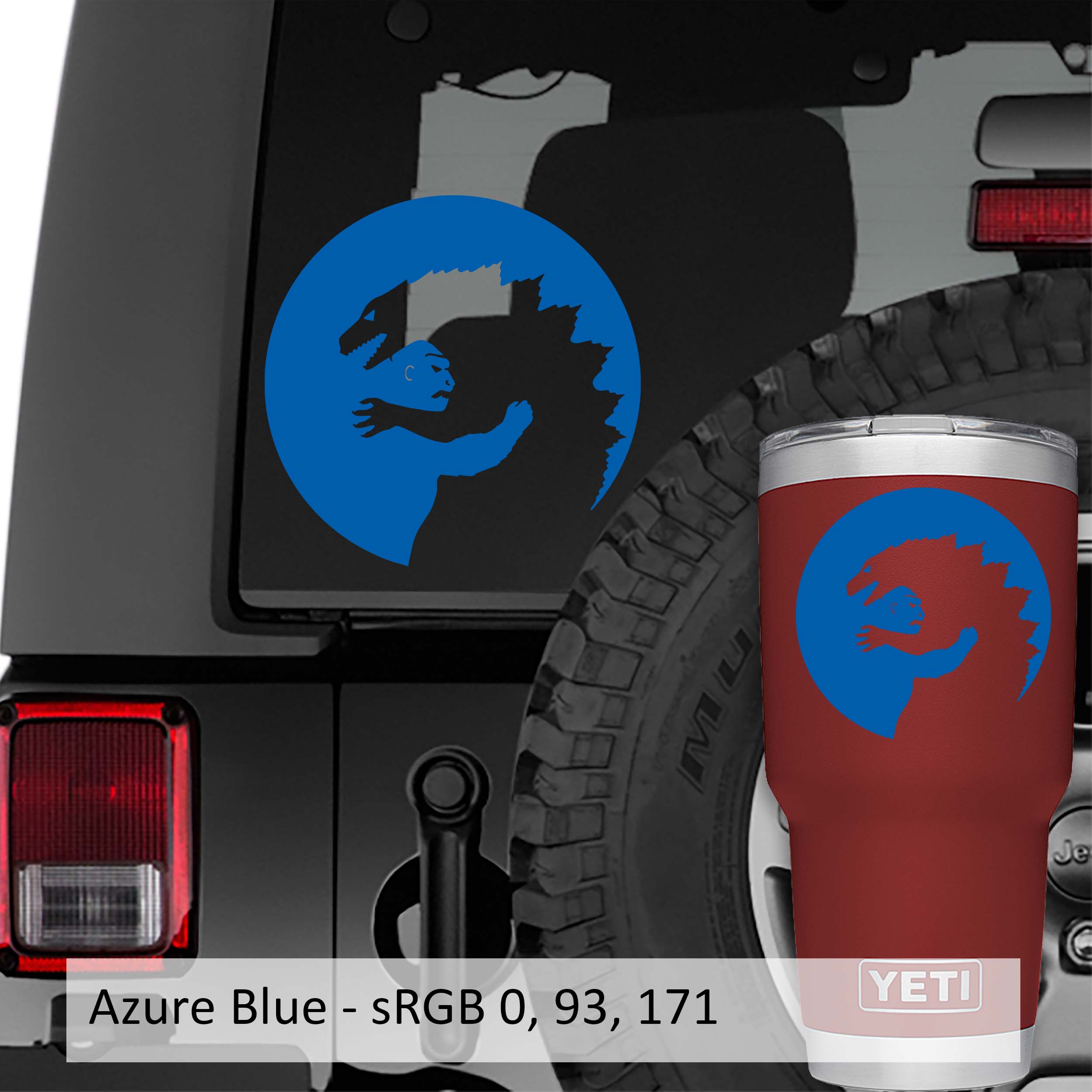 Godzilla vs King Kong Yin Yang Symbol Vinyl Decal
