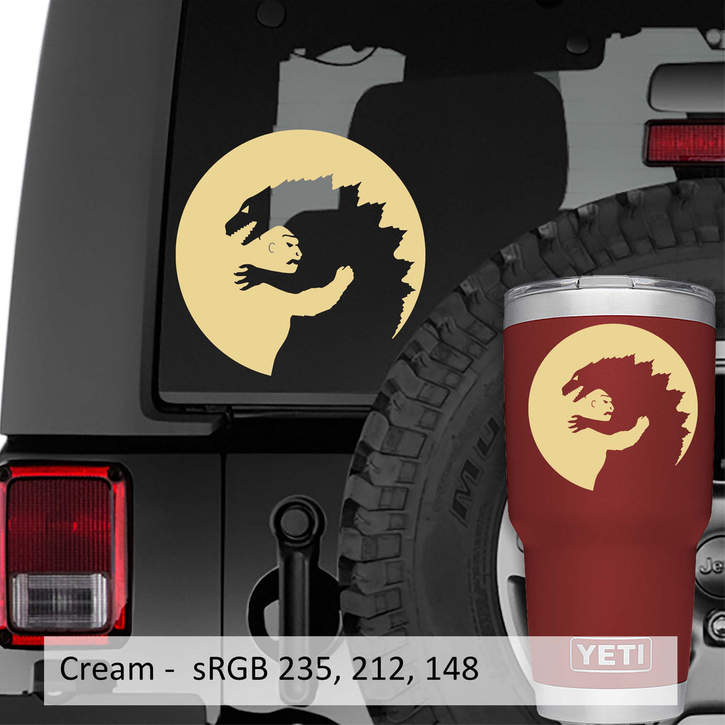 Godzilla vs King Kong Yin Yang Symbol Vinyl Decal