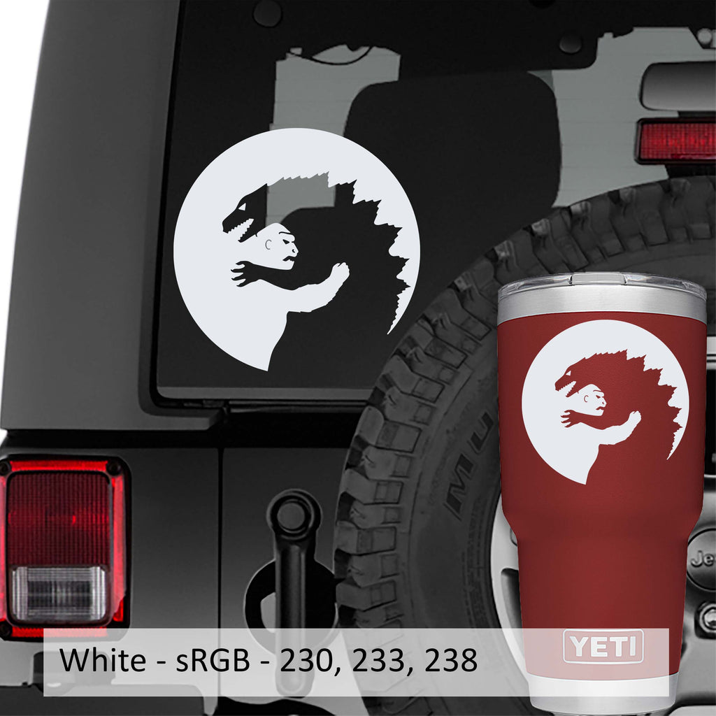 Godzilla vs King Kong Yin Yang Symbol Vinyl Decal