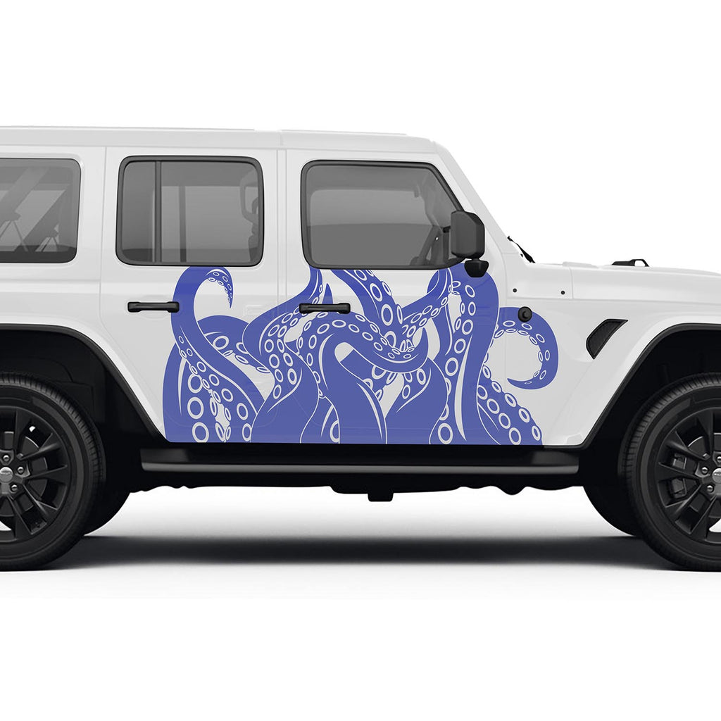 Octopus Kraken Tentacles Side Graphic Vinyl Decals Fits Jeep Wrangler JLU/Fits Jeep Gladiator JT