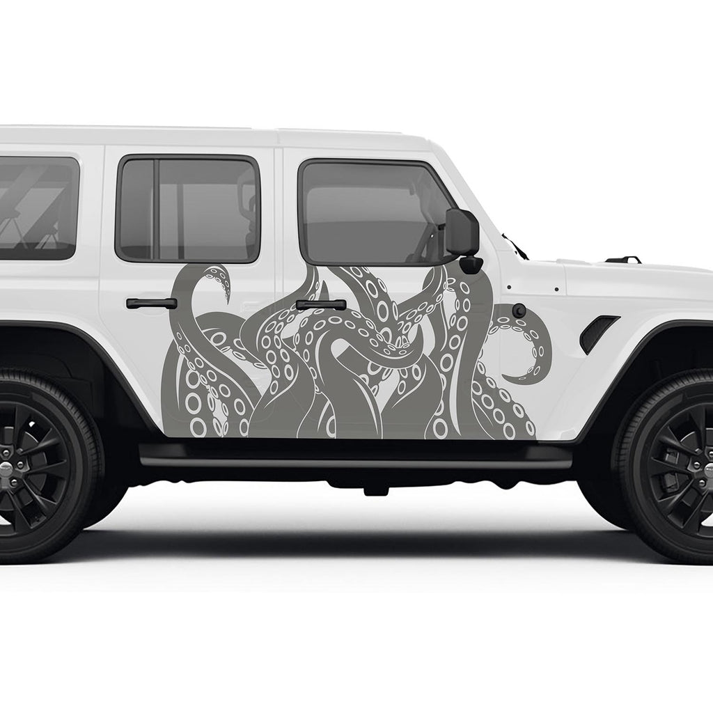 Octopus Kraken Tentacles Side Graphic Vinyl Decals Fits Jeep Wrangler JLU/Fits Jeep Gladiator JT
