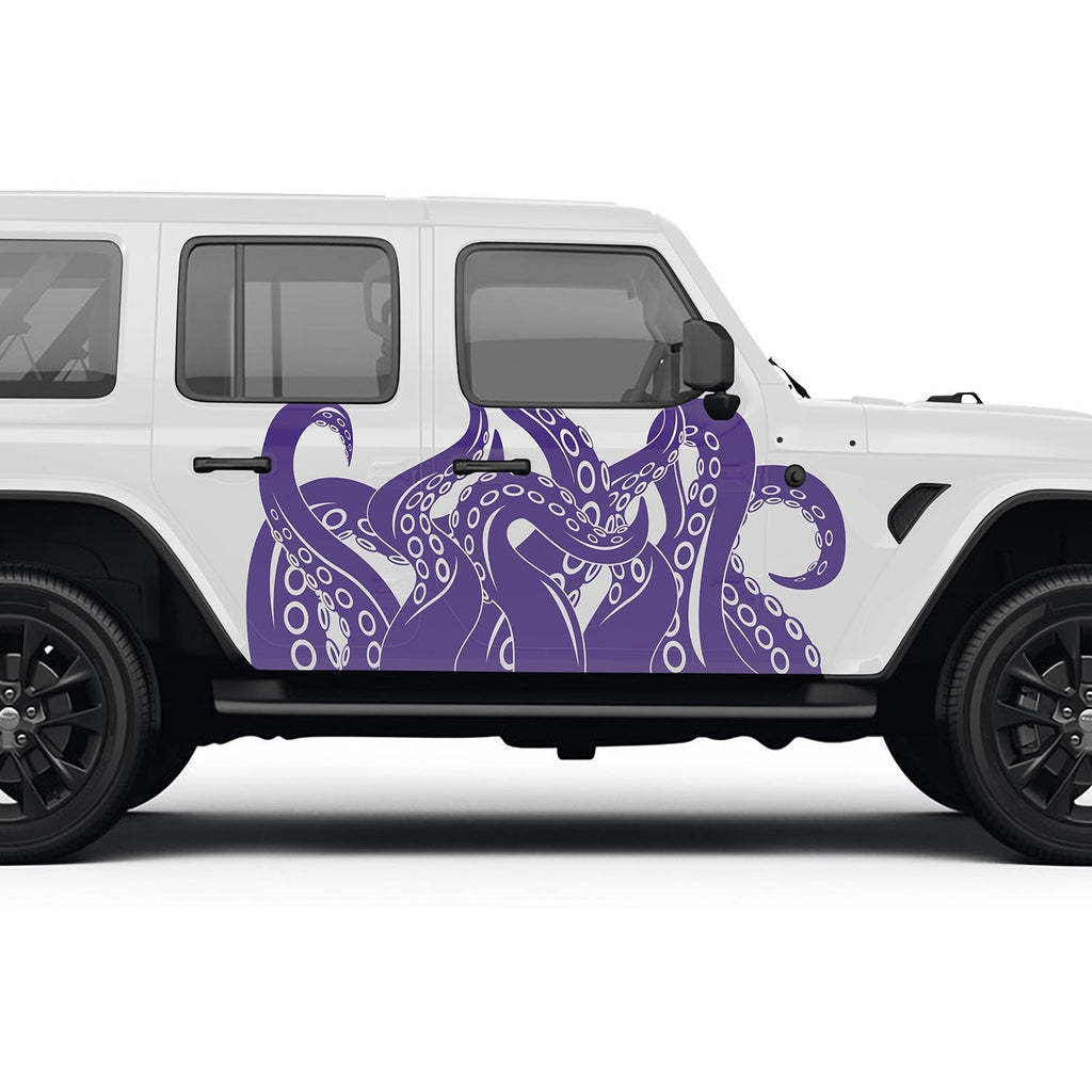 Octopus Kraken Tentacles Side Graphic Vinyl Decals Fits Jeep Wrangler JLU/Fits Jeep Gladiator JT