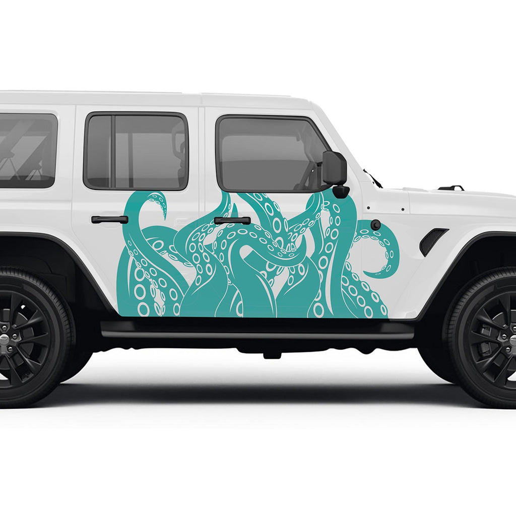 Octopus Kraken Tentacles Side Graphic Vinyl Decals Fits Jeep Wrangler JLU/Fits Jeep Gladiator JT