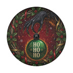 Krampus ornament heist Christmas spare tire cover with a backup camera hole