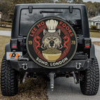 Lee Ho Fooks Soho London Chinese restaurant spare tire cover mounted on a Jeep Wrangler