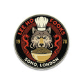 Lee Ho Fooks Soho London Chinese restaurant waterproof vinyl sticker gold and red wolf chef badge design
