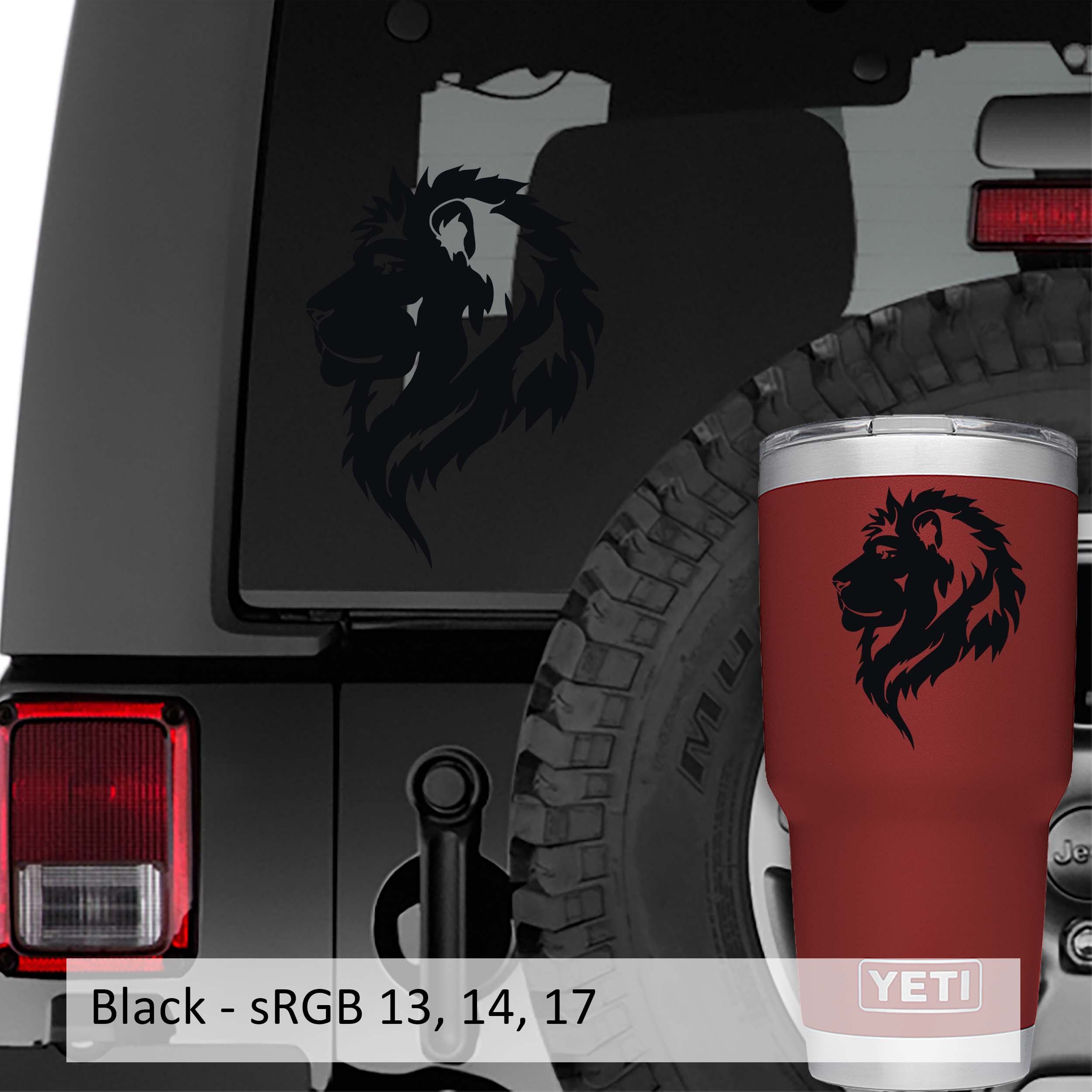 Lion Head Profile Vinyl Decal