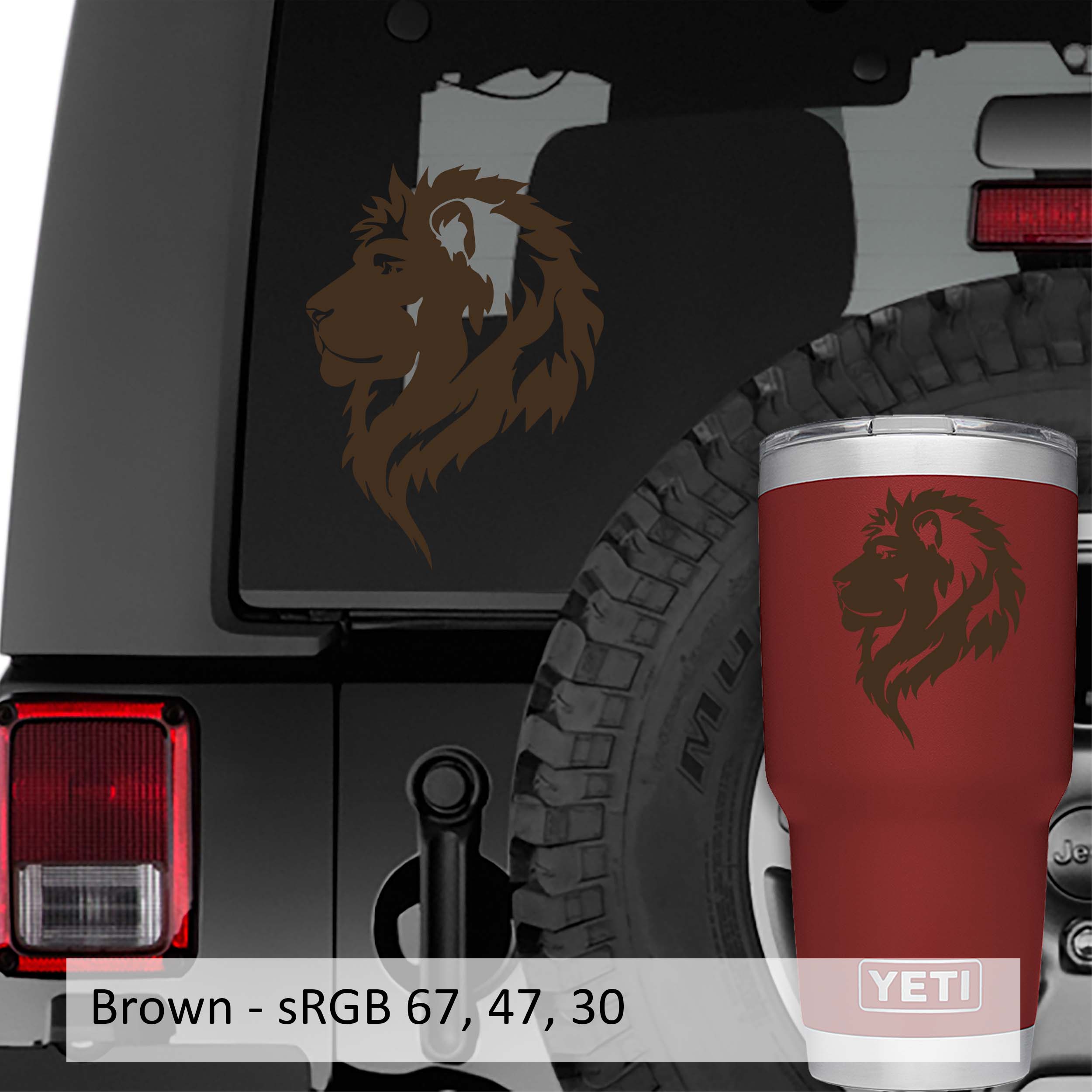 Lion Head Profile Vinyl Decal