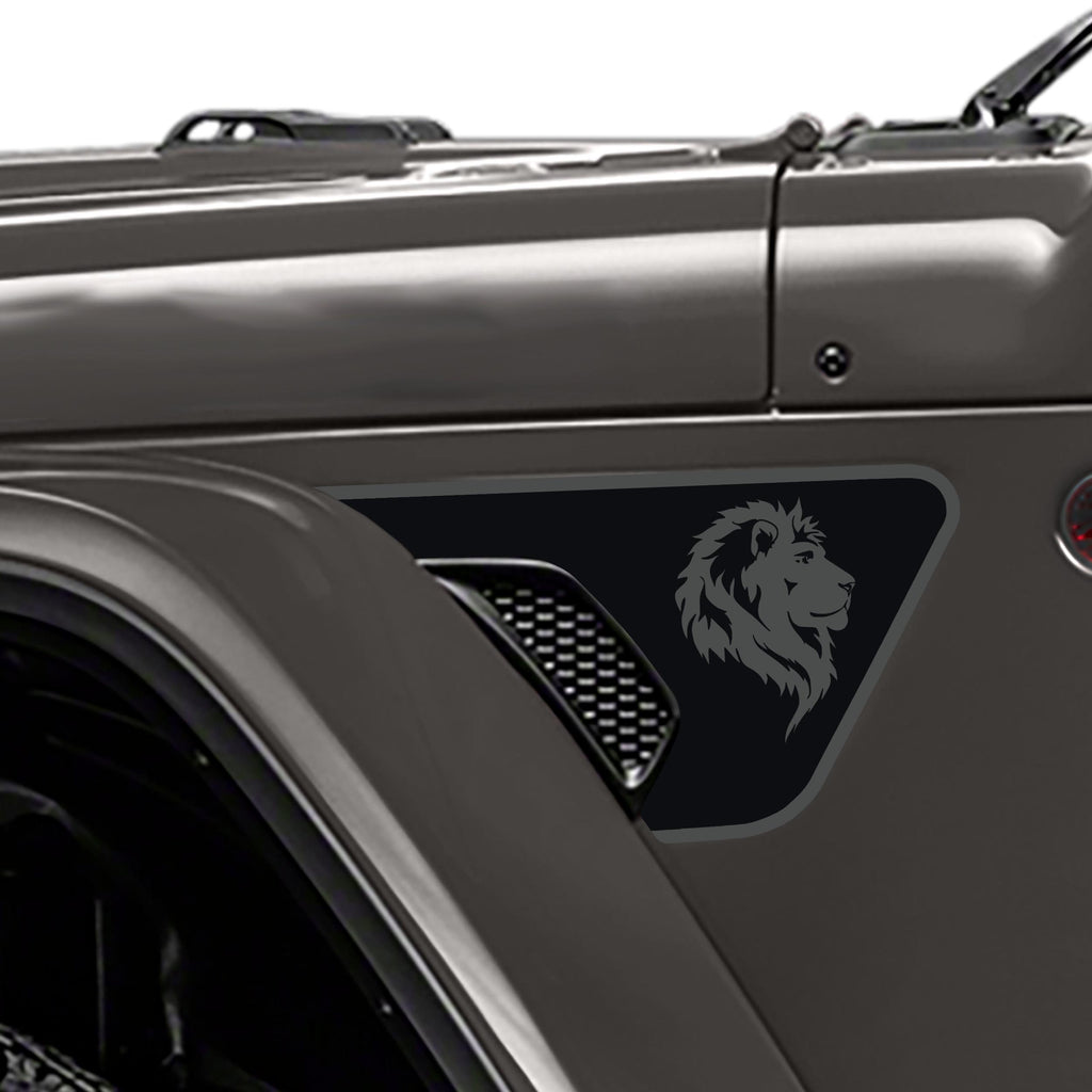 Lion Head 2-Color Fender Vent Decal Set - Fits Wrangler JL/JLU & Gladiator JT