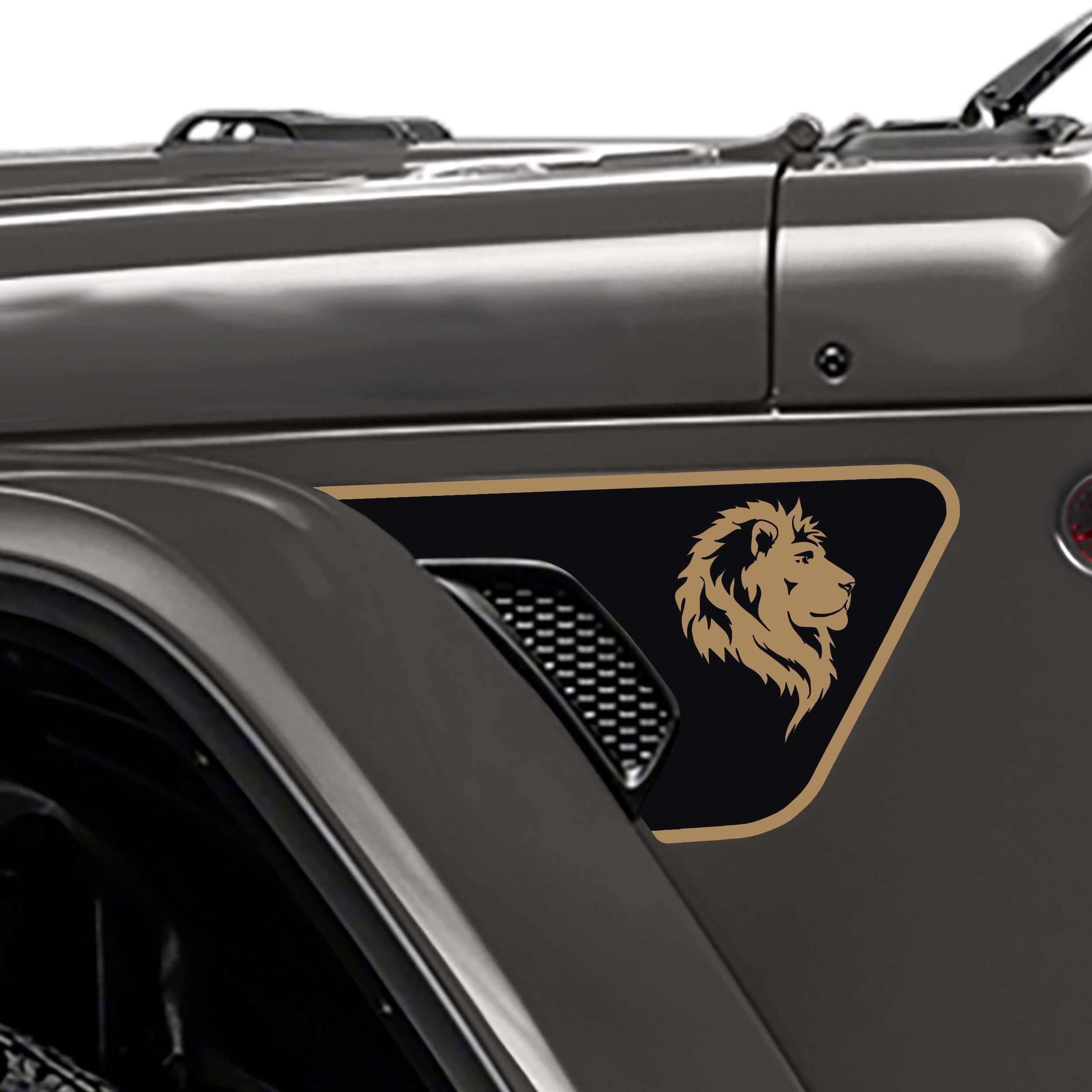 Lion Head 2-Color Fender Vent Decal Set - Fits Wrangler JL/JLU & Gladiator JT